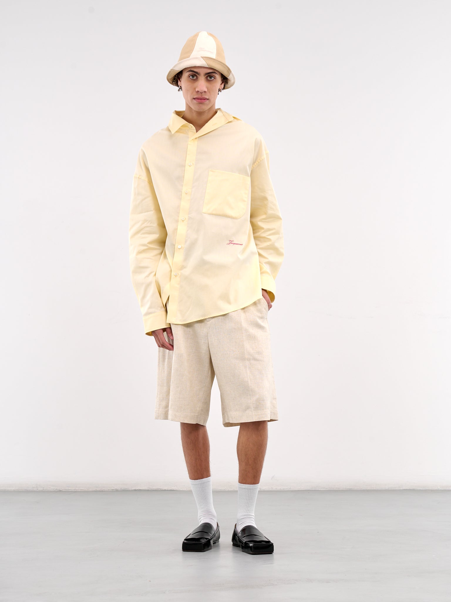 The Cuadro Shirt (255SH080-1755-LIGHT-YELLOW)