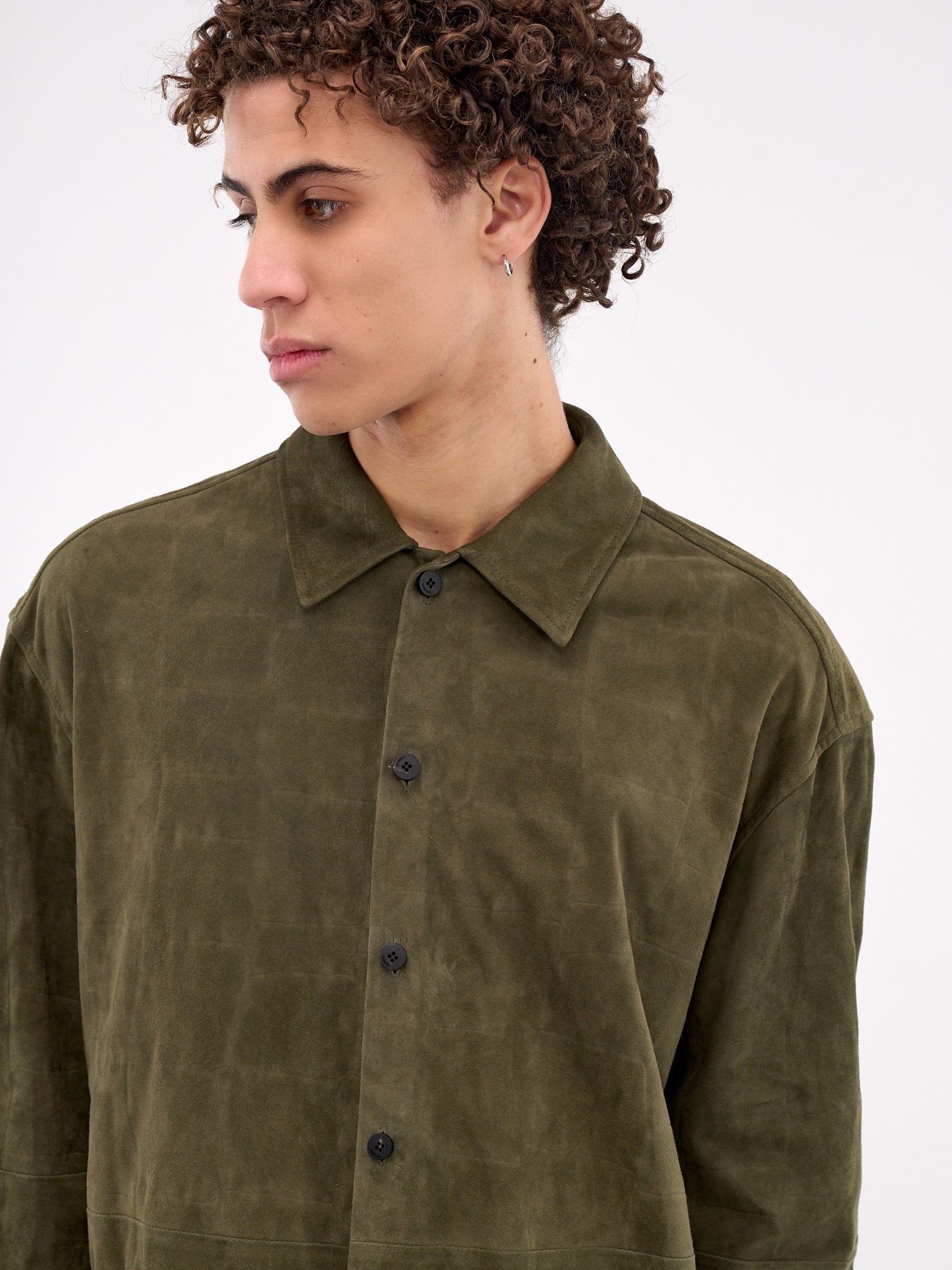 The Croco Leather Shirt (255SH119-1738-KHAKI)