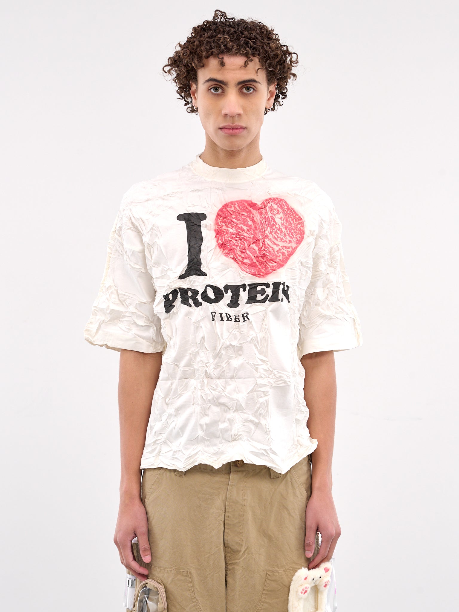 Protein Fiber Wrinkled Tee (25CS361-ECRU)