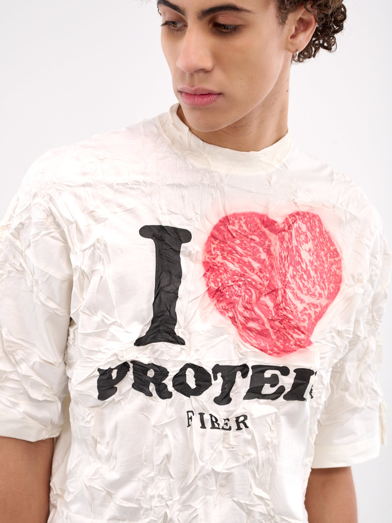 Protein Fiber Wrinkled Tee (25CS361-ECRU)