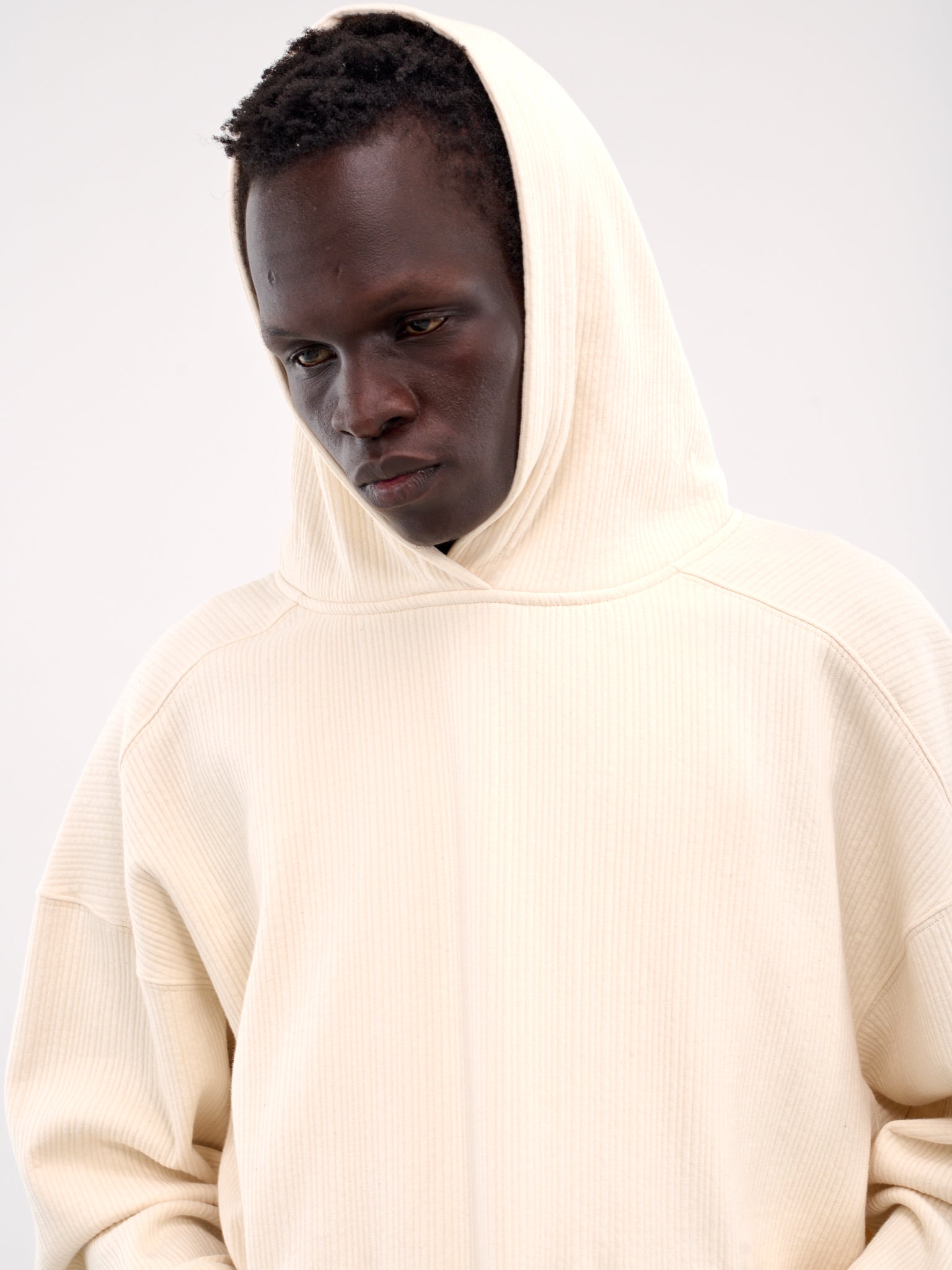 Seersucker Hoodie (25E96MXJ06-004-IVORY)