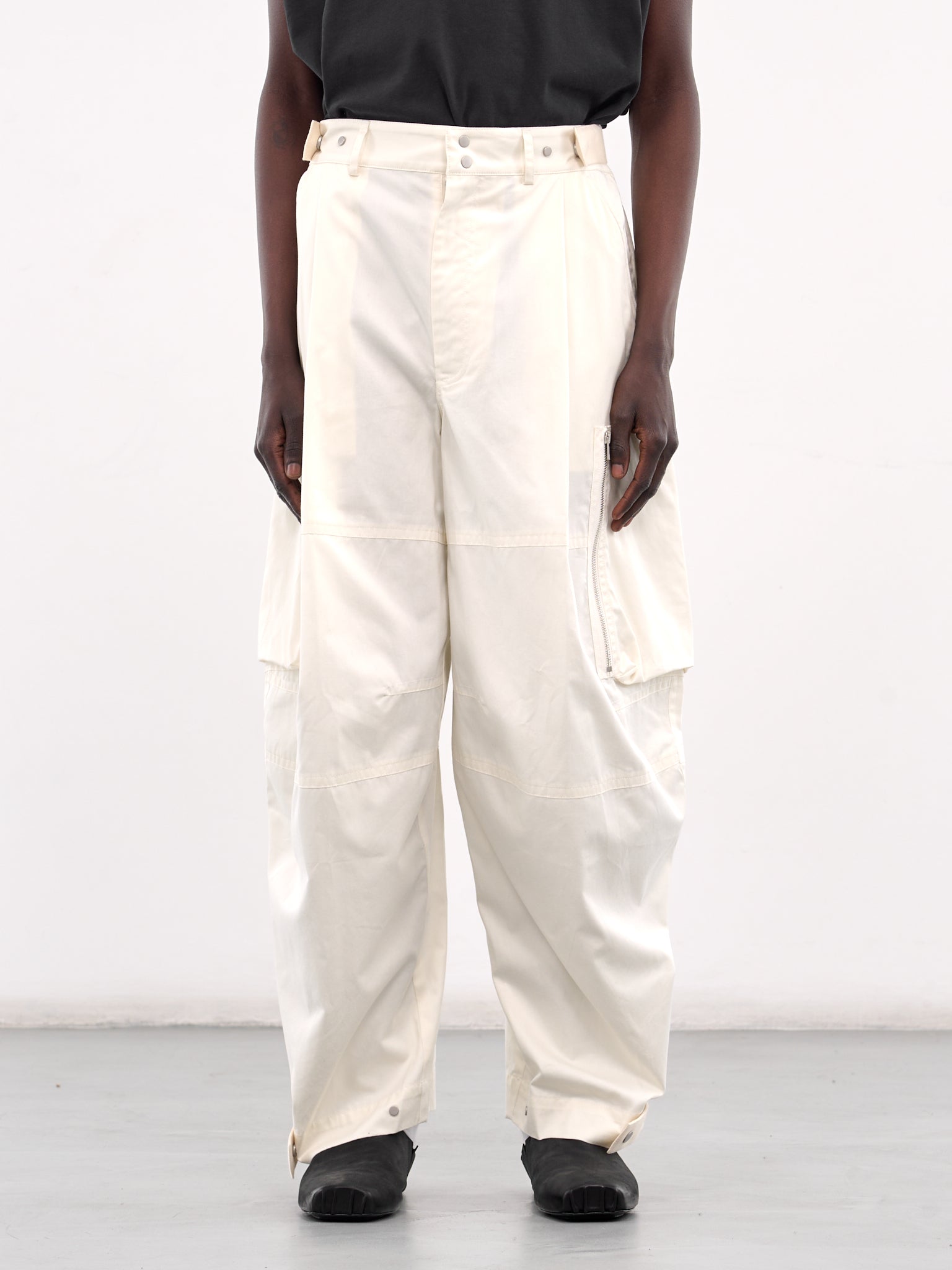 Twill Cotton Cargo Pants (25E96MXR02-003-ALABASTRO)