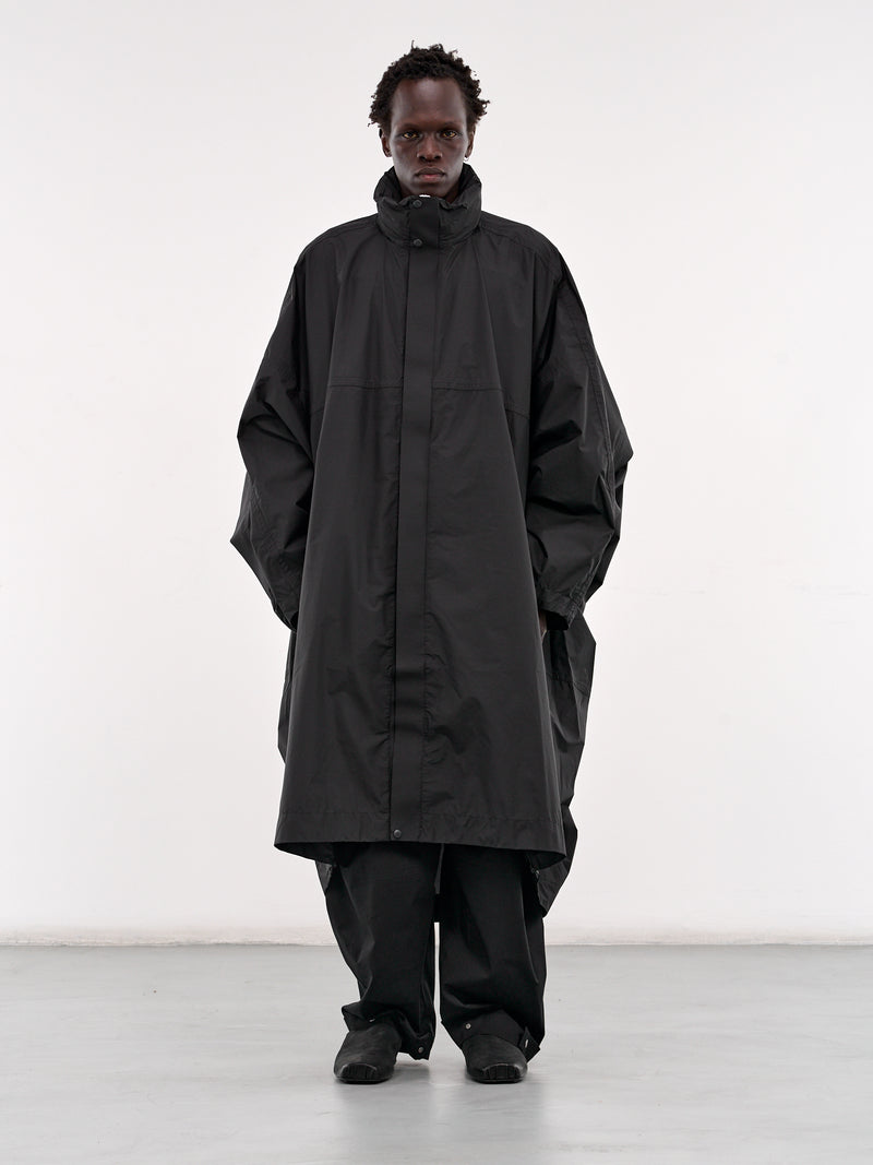 Oversized Ripstop Rain Coat (25E96MXR21-999-BLACK)