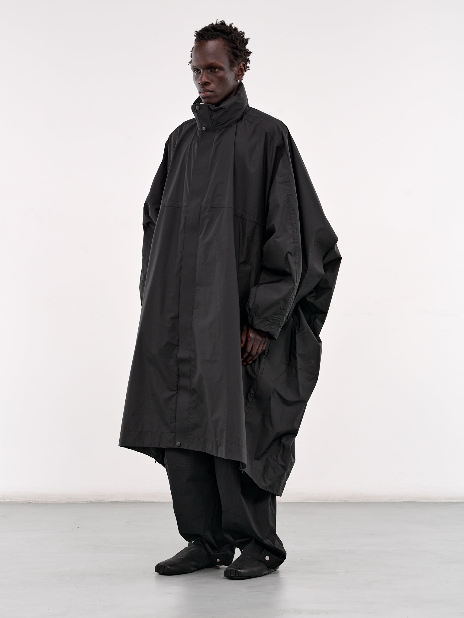 Oversized Ripstop Rain Coat (25E96MXR21-999-BLACK)