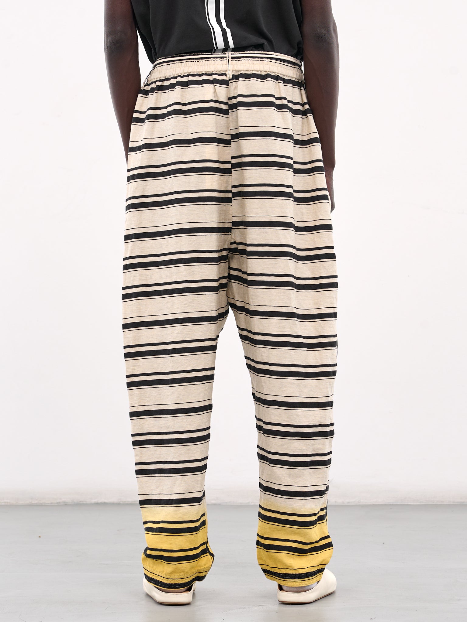 Striped Drawstring Pants (25E96MXR23-011-IVORY-BASE)