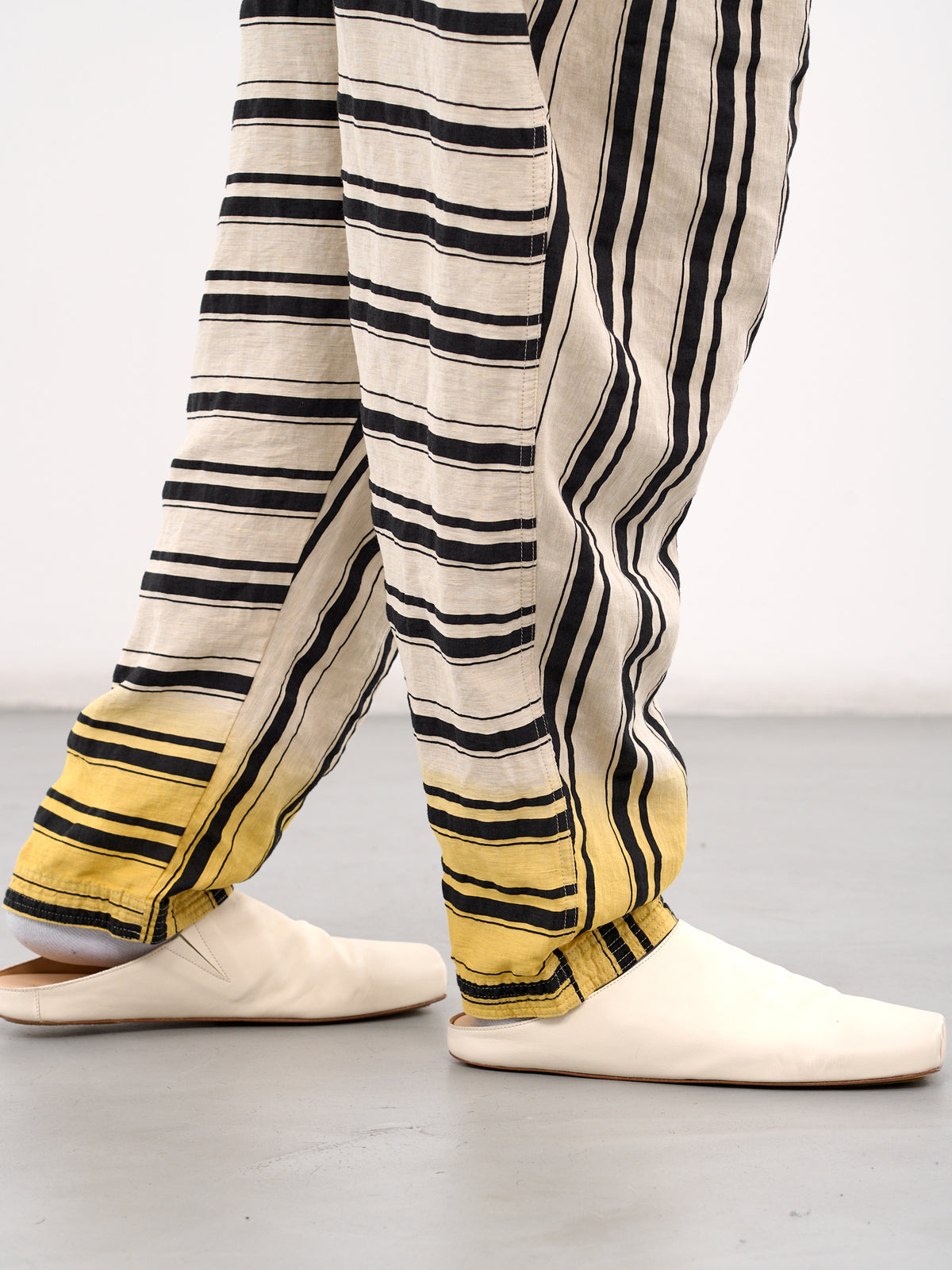 Striped Drawstring Pants (25E96MXR23-011-IVORY-BASE)