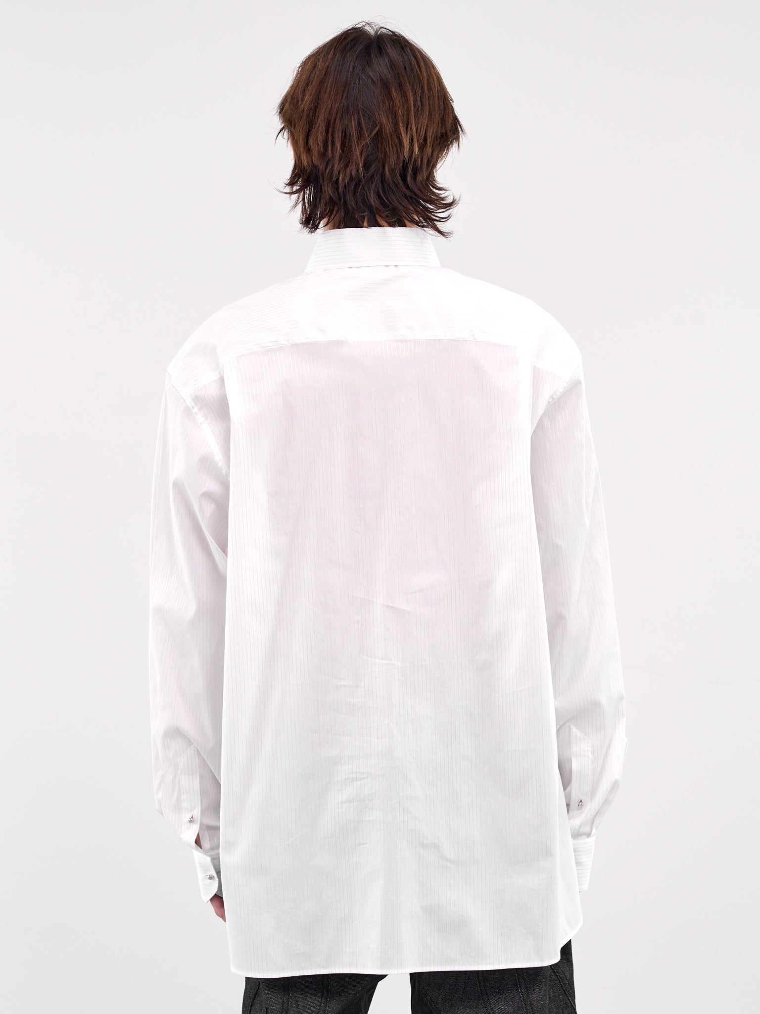 Pinstripe Poplin Shirt (25P1TO07242011-WHITE)