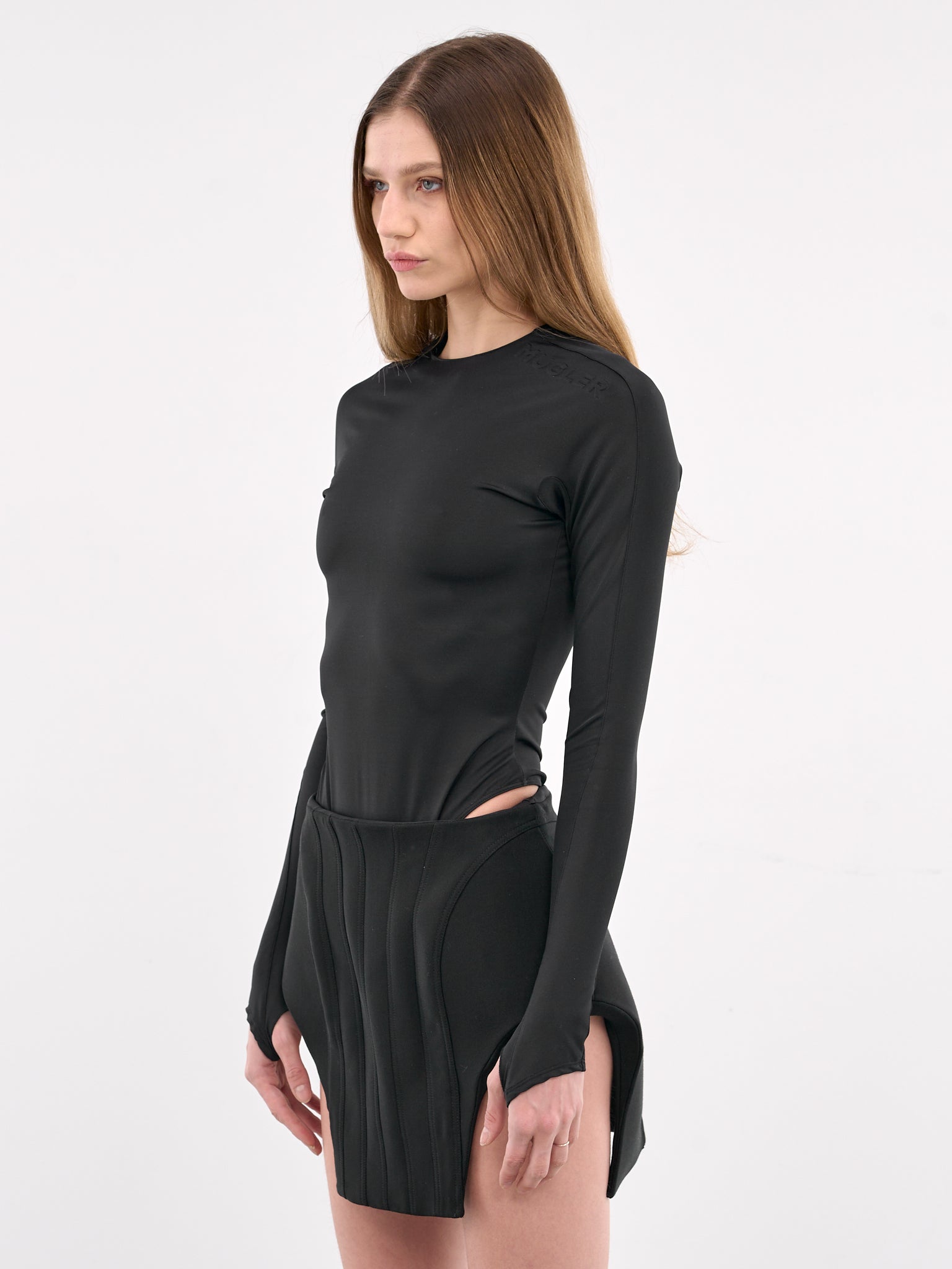 Shoulder Logo Bodysuit (25P3BO0218842-BLACK)