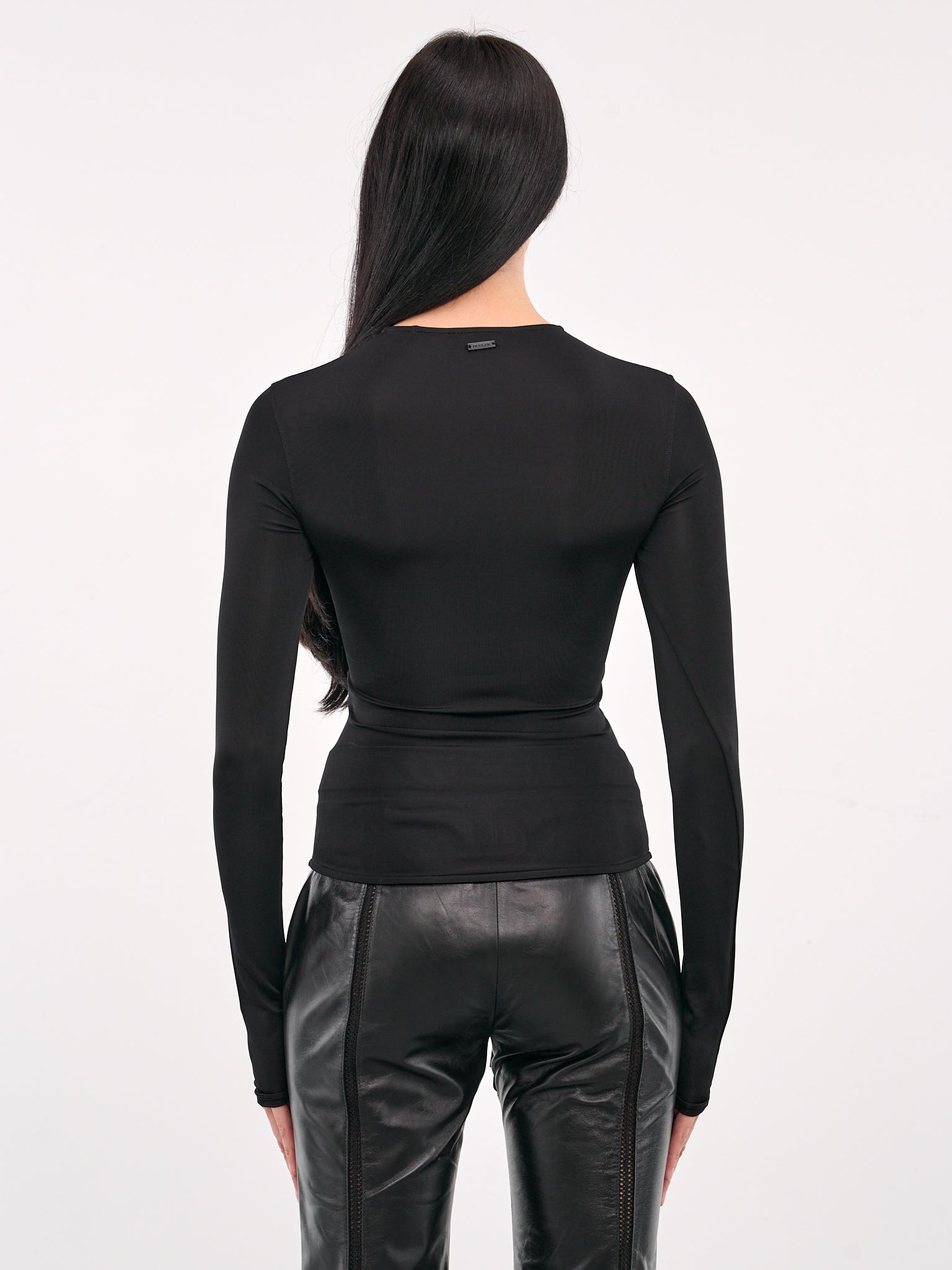 Corset Long Sleeve Top (25P3TO07706005-BLACK)