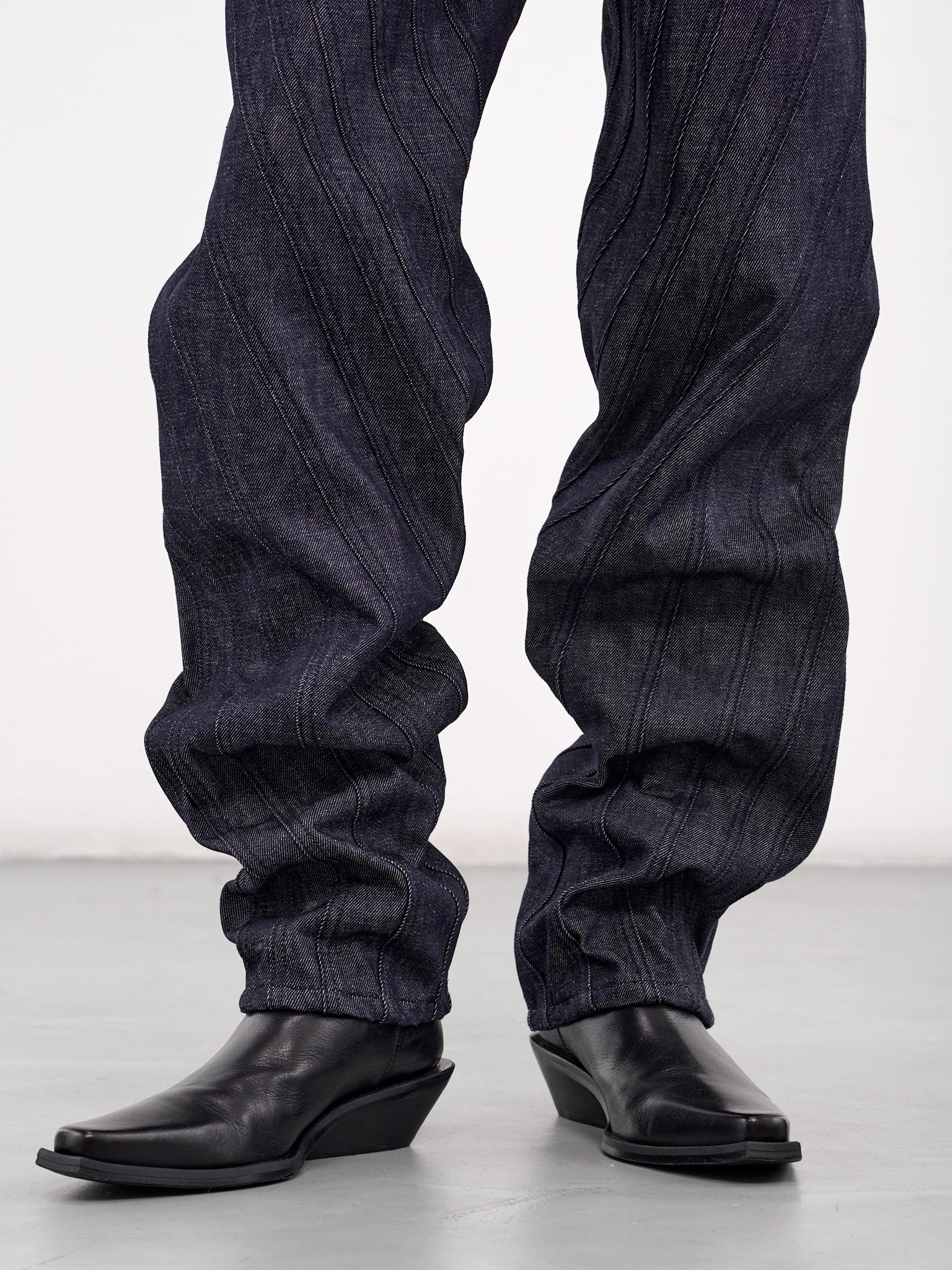 Raw Denim Spiral Baggy Jeans (25P6PA03272014-RAW-BLUE)