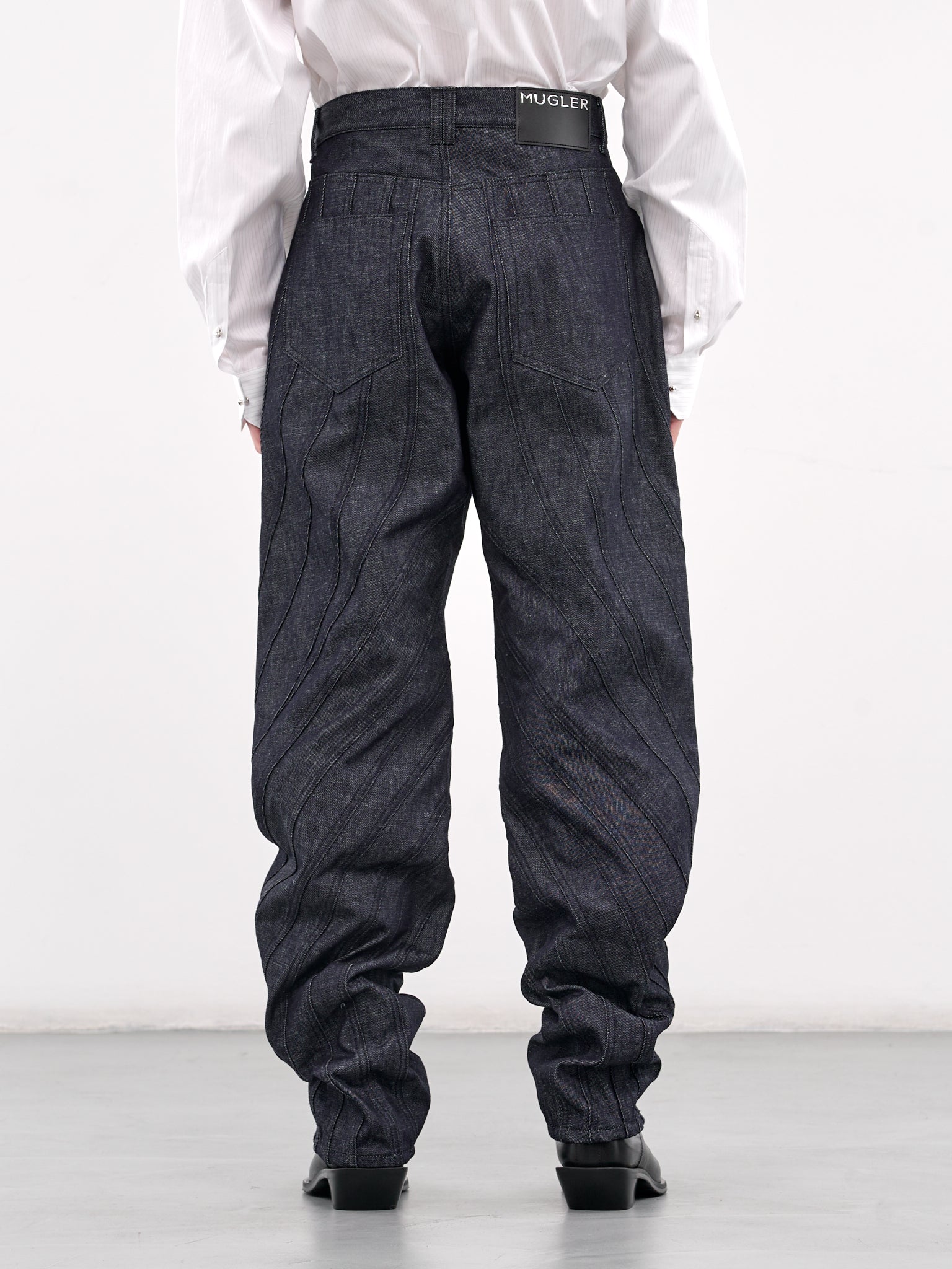 Raw Denim Spiral Baggy Jeans (25P6PA03272014-RAW-BLUE)