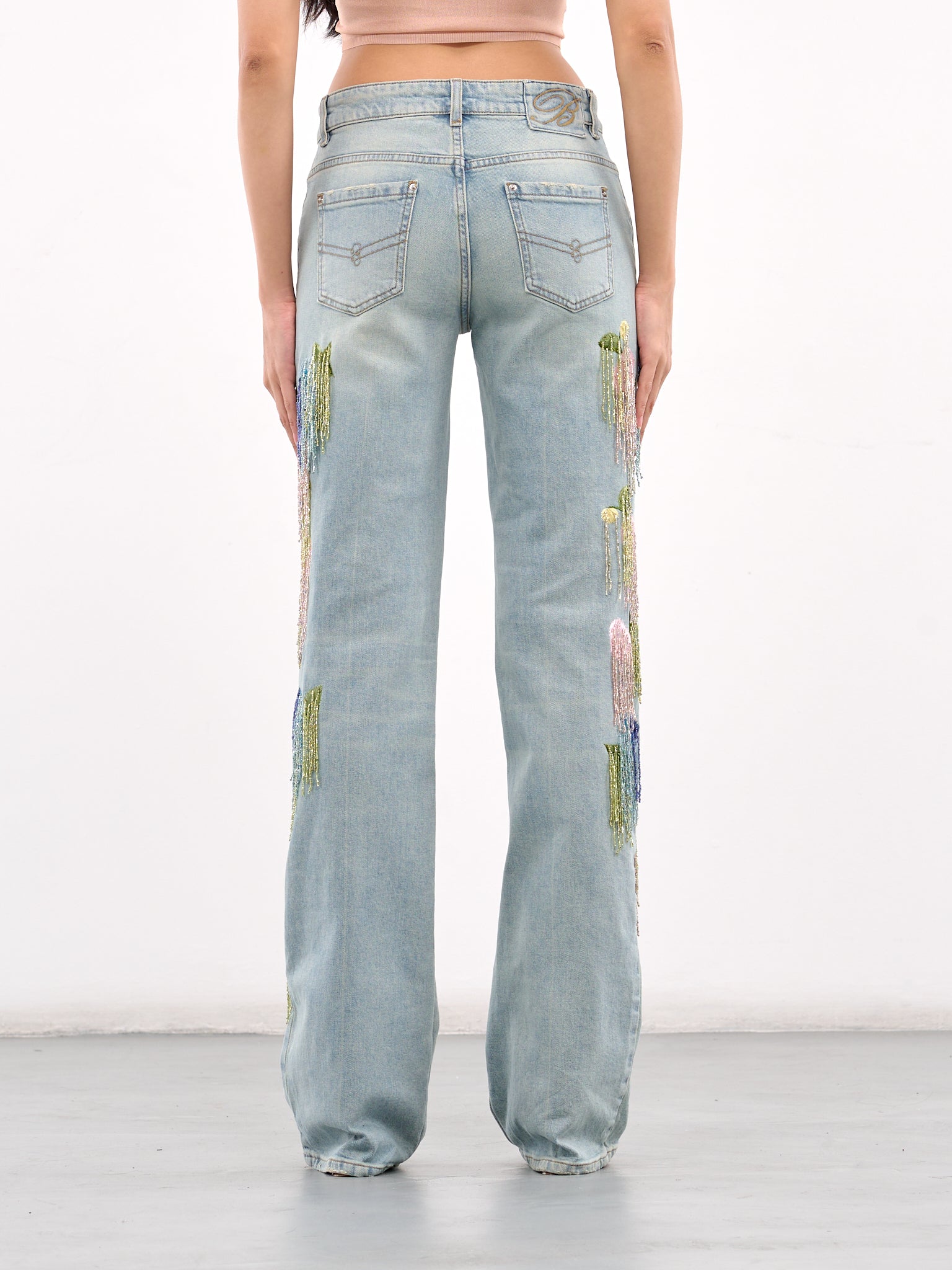 Embroidered Denim Jeans (2J193A-D06C1-ICE-BLUE)