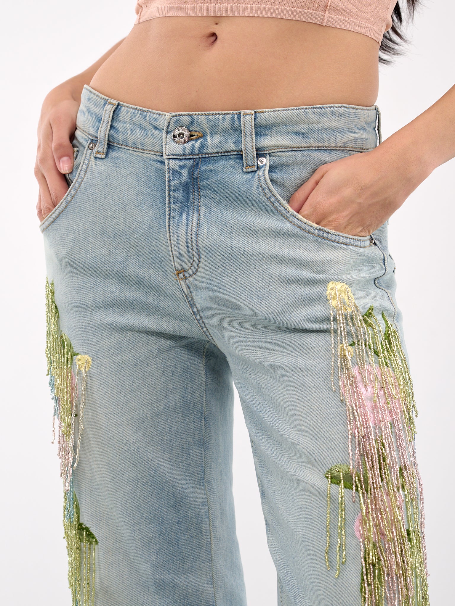 Embroidered Denim Jeans (2J193A-D06C1-ICE-BLUE)