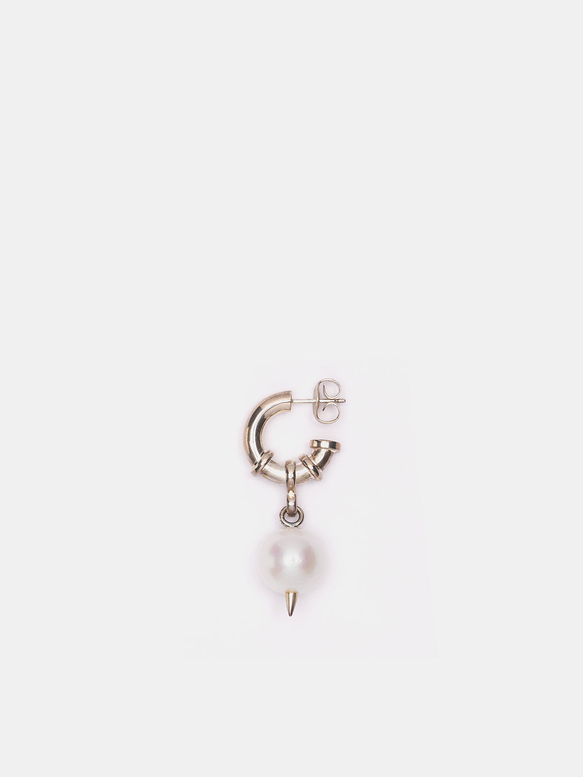 Chunky Pierced Pearl Earring (CHUNKY-PIERCED-PEARL-SILVER)