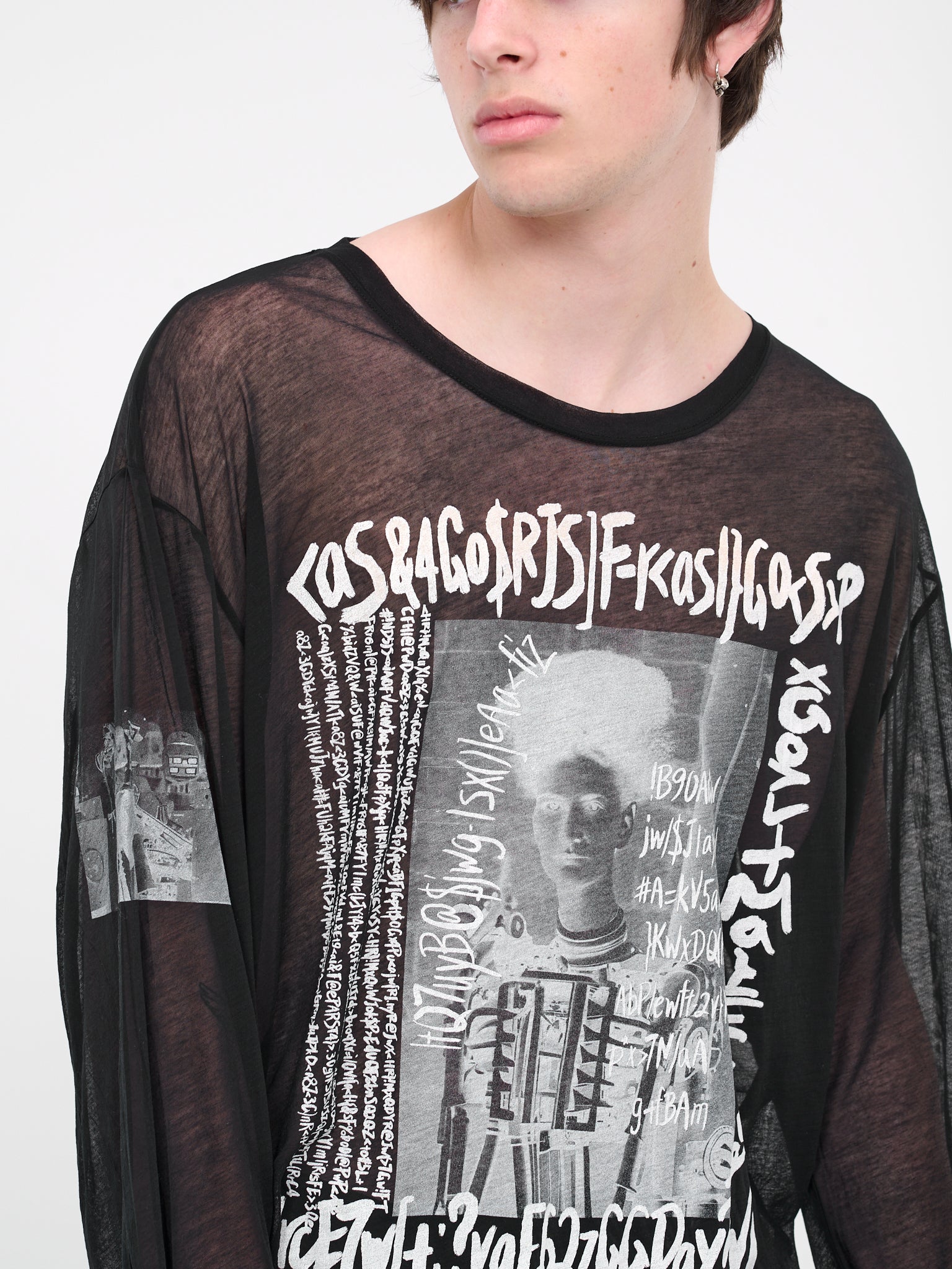 F-Off Long-Sleeve Graphic Tee in Black