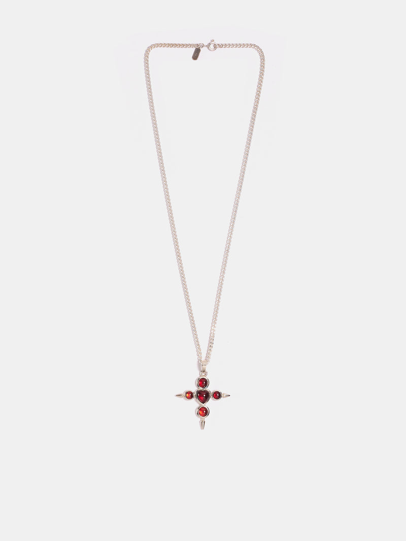 Empress Garnet Necklace (EMPRESS-GARNET-SILVER-RED)