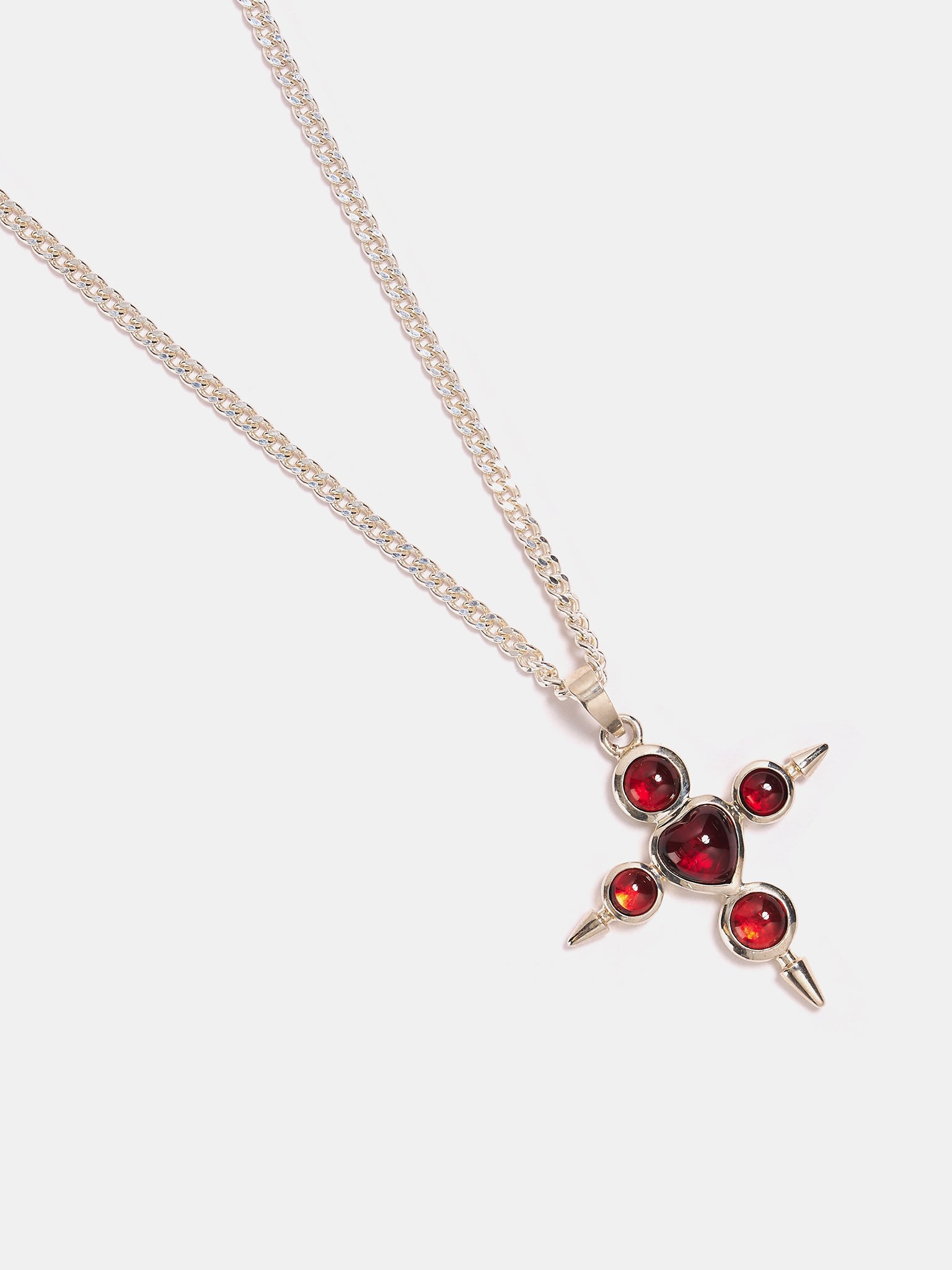 Empress Garnet Necklace (EMPRESS-GARNET-SILVER-RED)