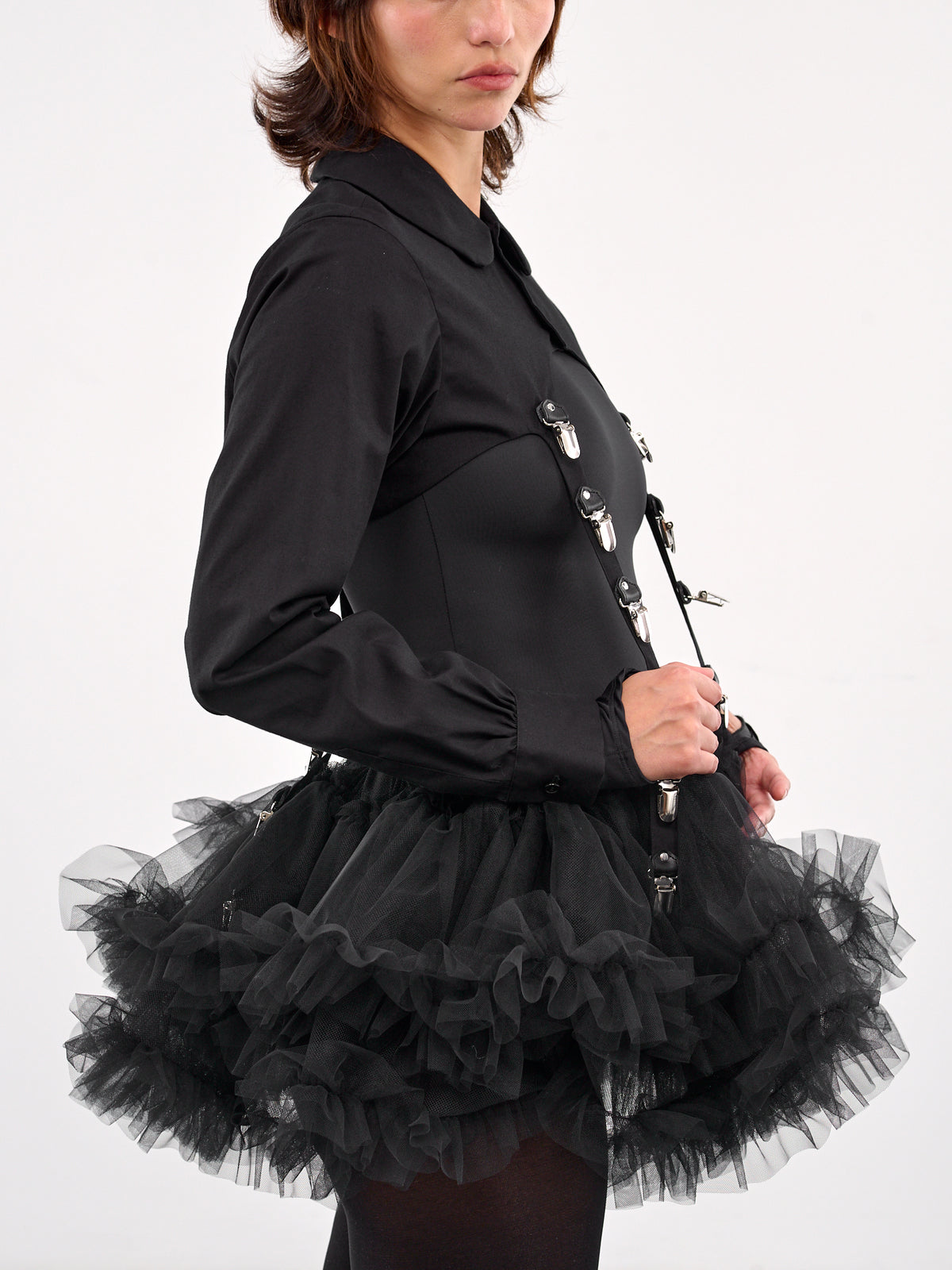 Peter Pan Shirt & Detachable Skirt (3O-B002-BLACK)