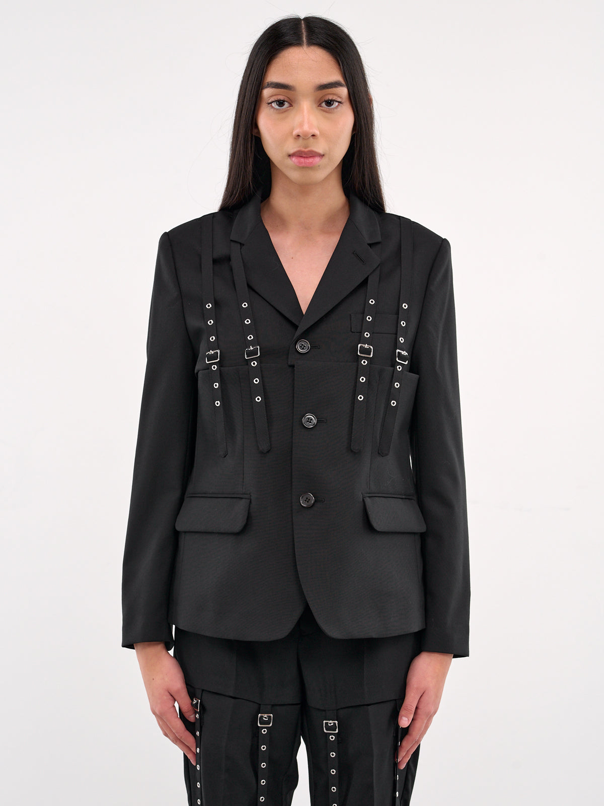 Eyelet Strap Jacket (3O-J006-S25-BLACK)