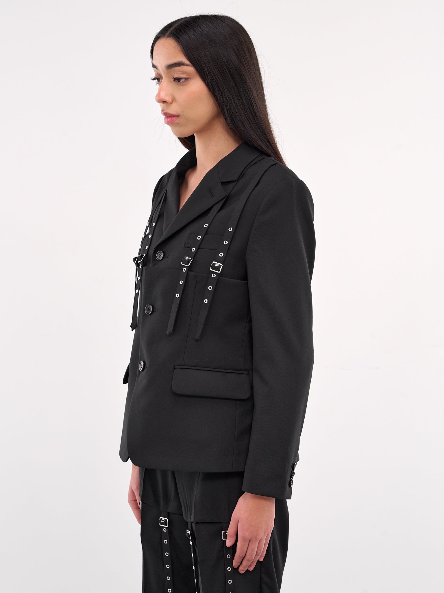 Eyelet Strap Jacket (3O-J006-S25-BLACK)