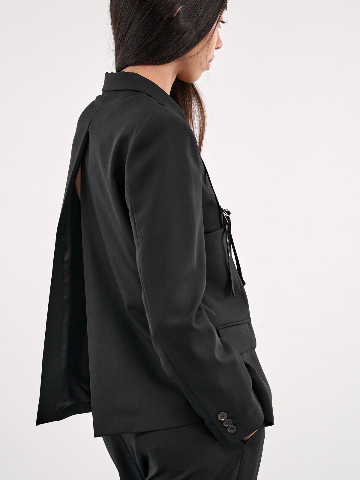 Eyelet Strap Jacket (3O-J006-S25-BLACK)