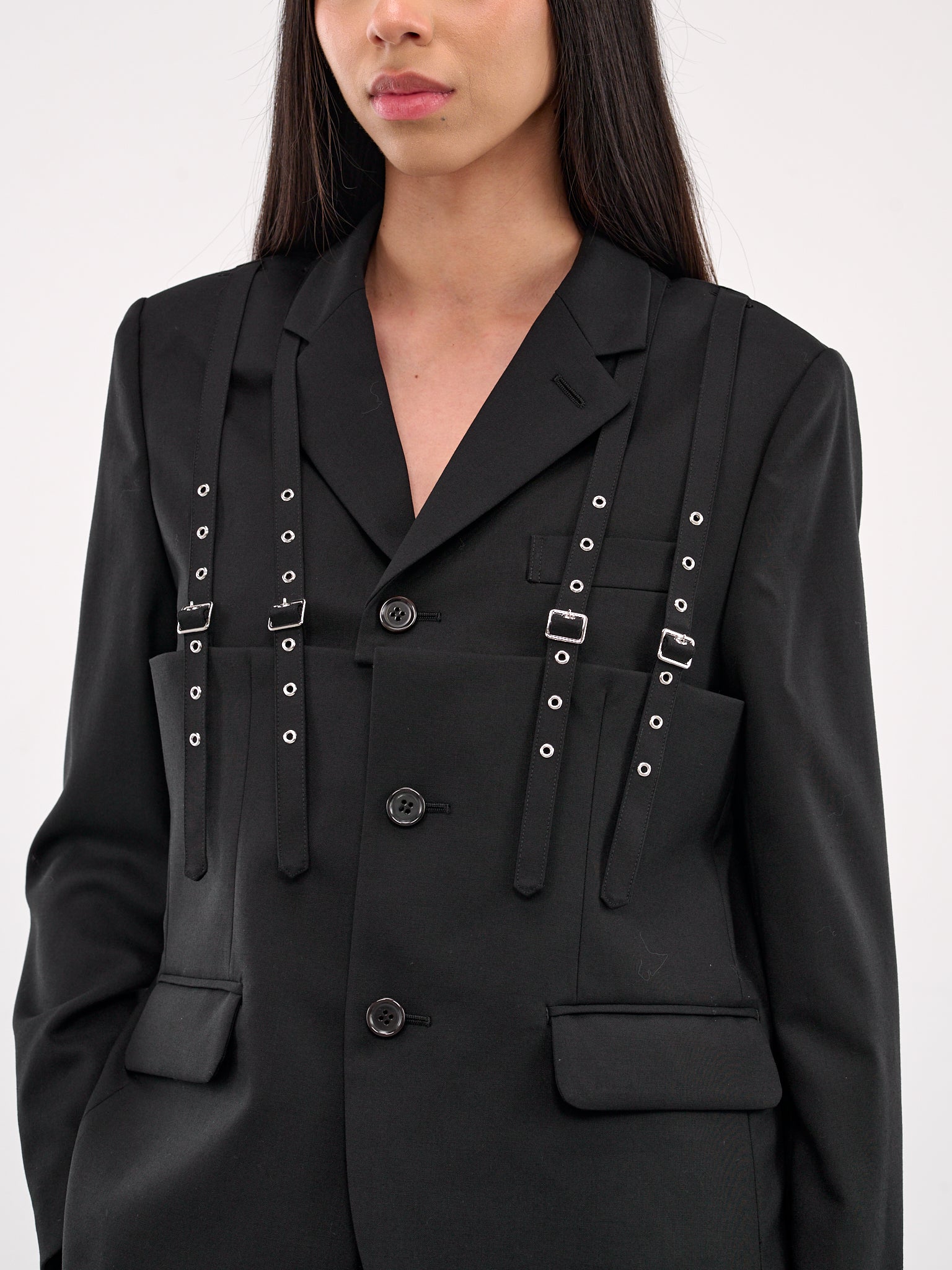 Eyelet Strap Jacket (3O-J006-S25-BLACK)