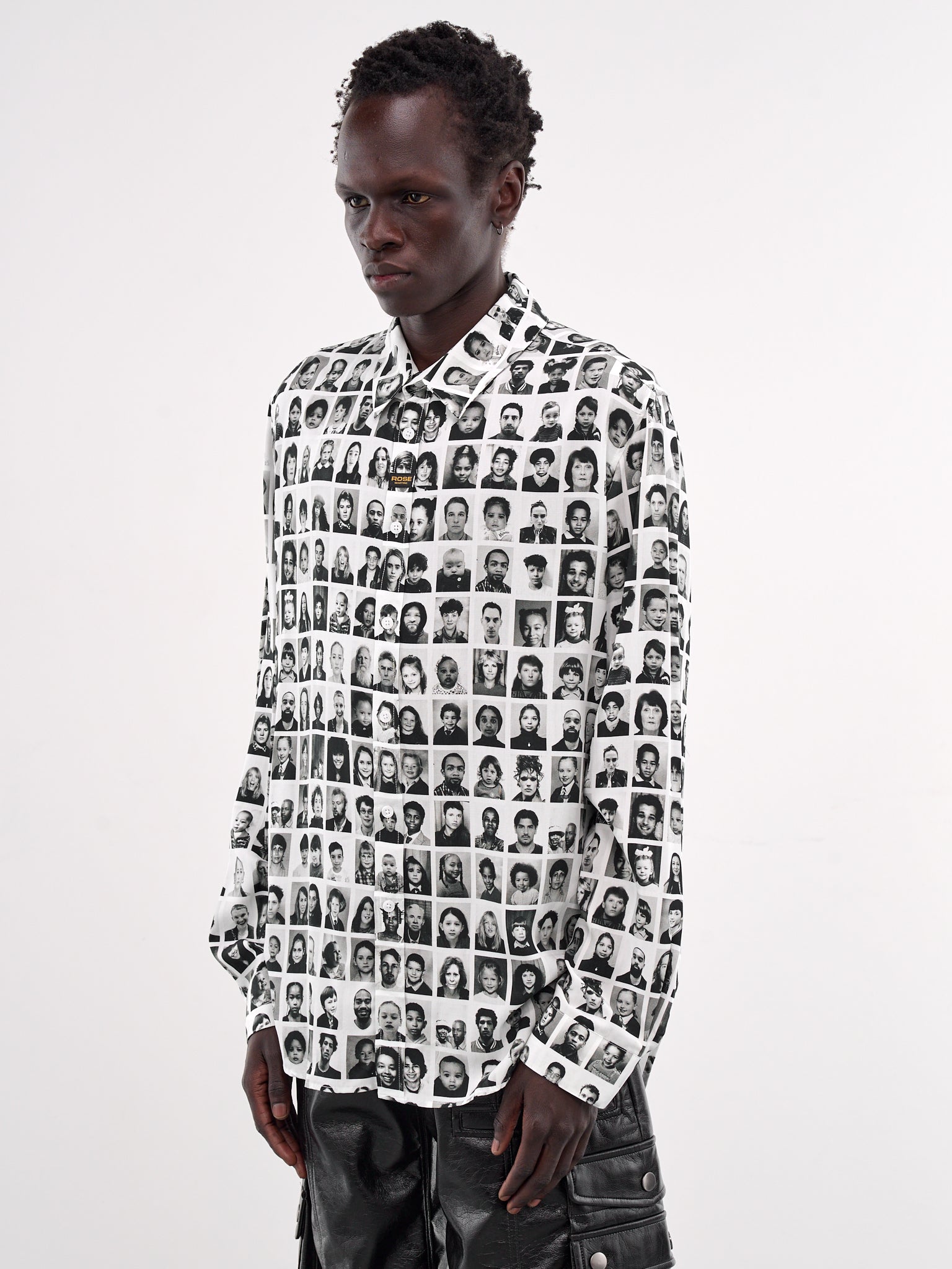 Printed Classic Shirt (401WS24020-WHITE-BLACK)