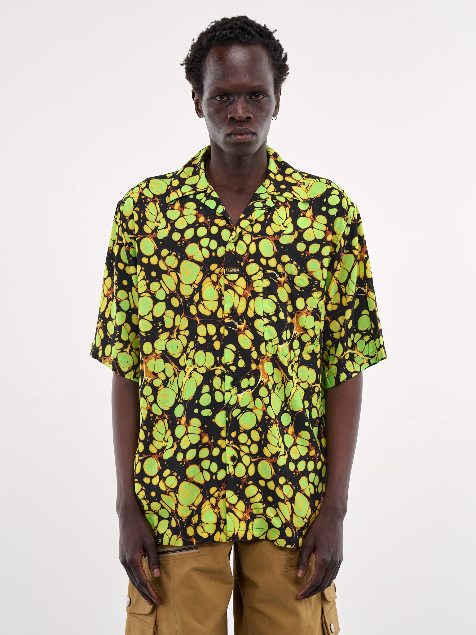 Printed Hawaiian Shirt (404WS24416-GREEN)