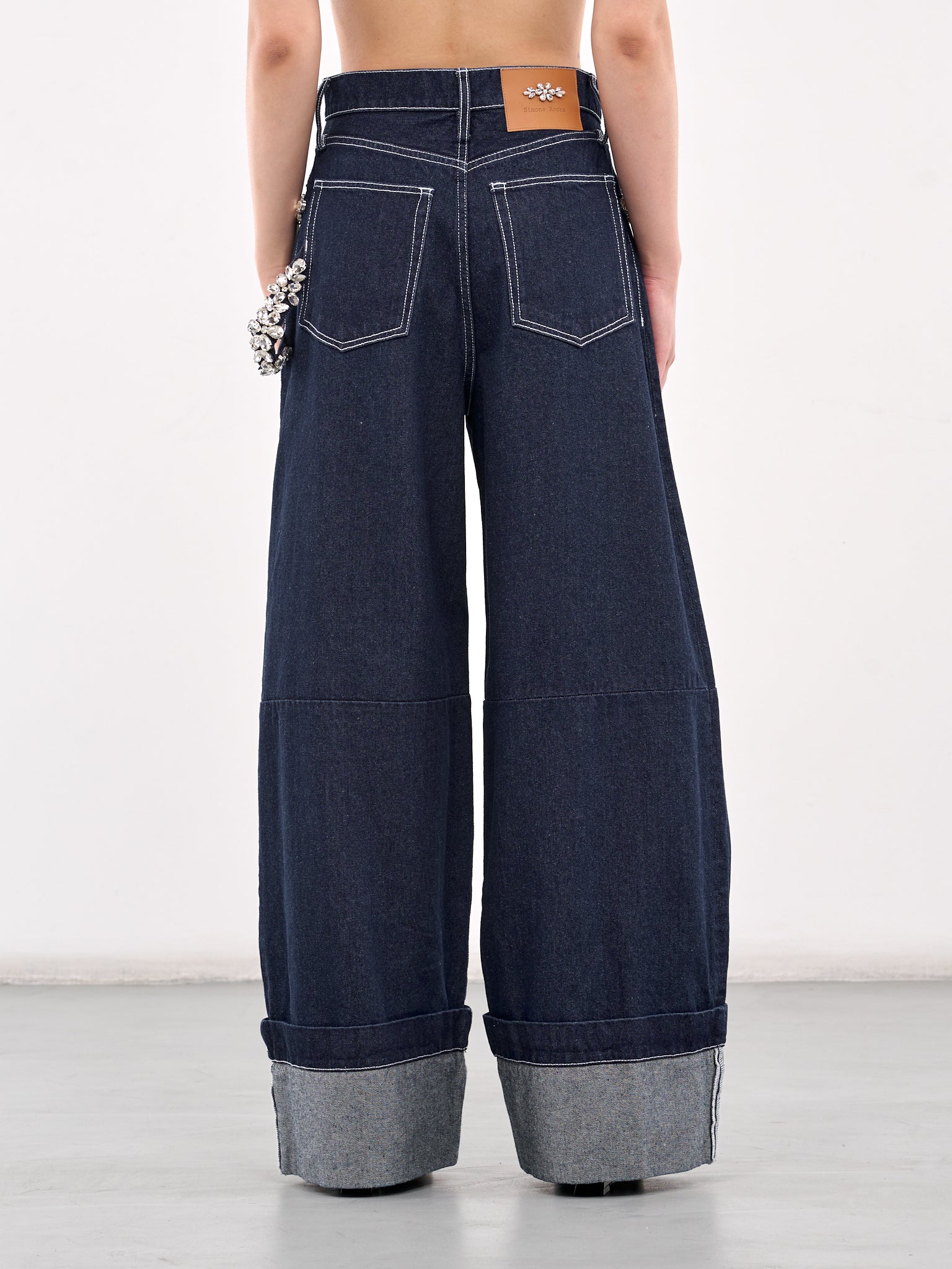 Embroidered Puddle Jeans (4133TB-1231-INDIGO-CLEAR)