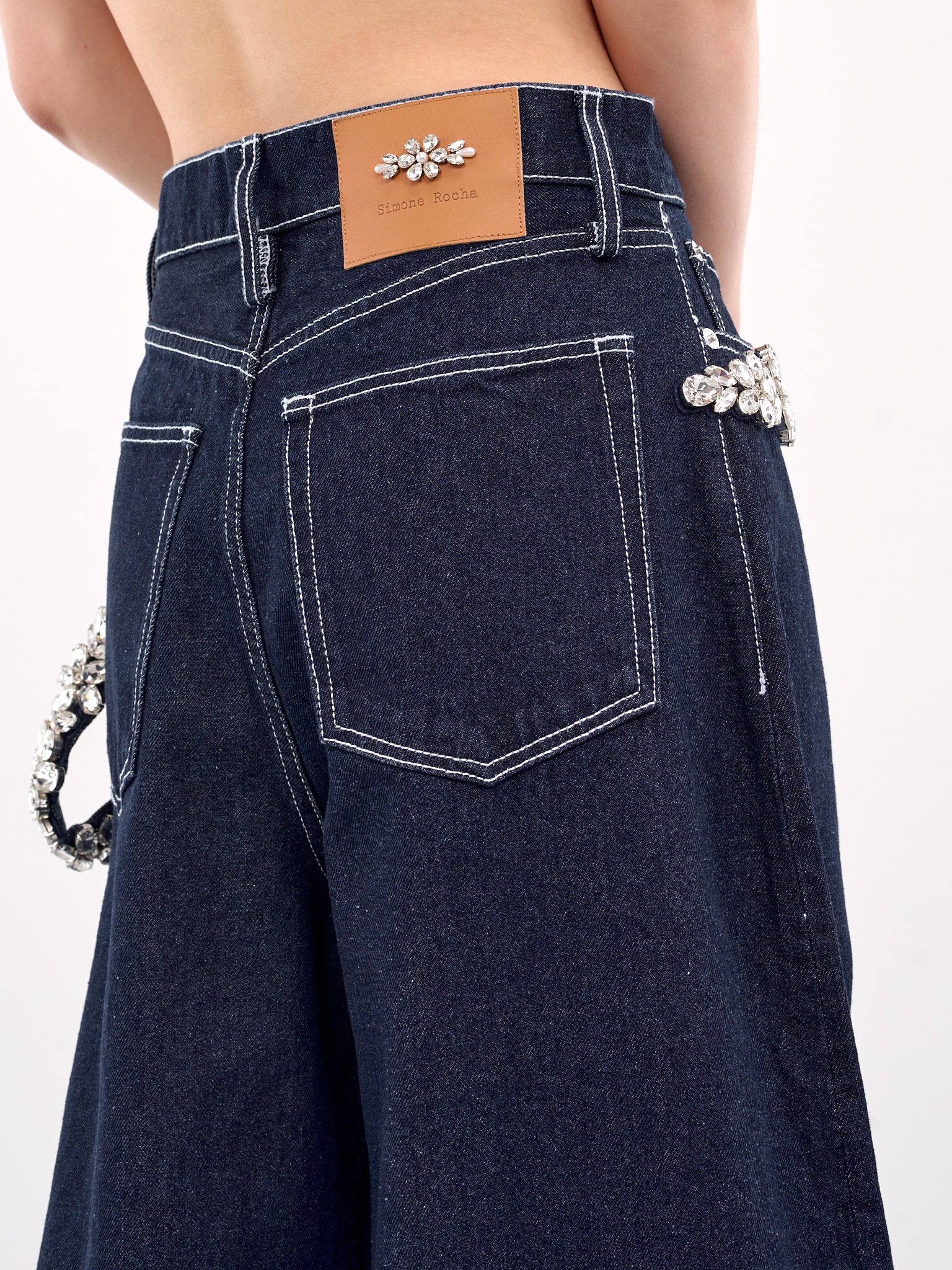 Embroidered Puddle Jeans (4133TB-1231-INDIGO-CLEAR)