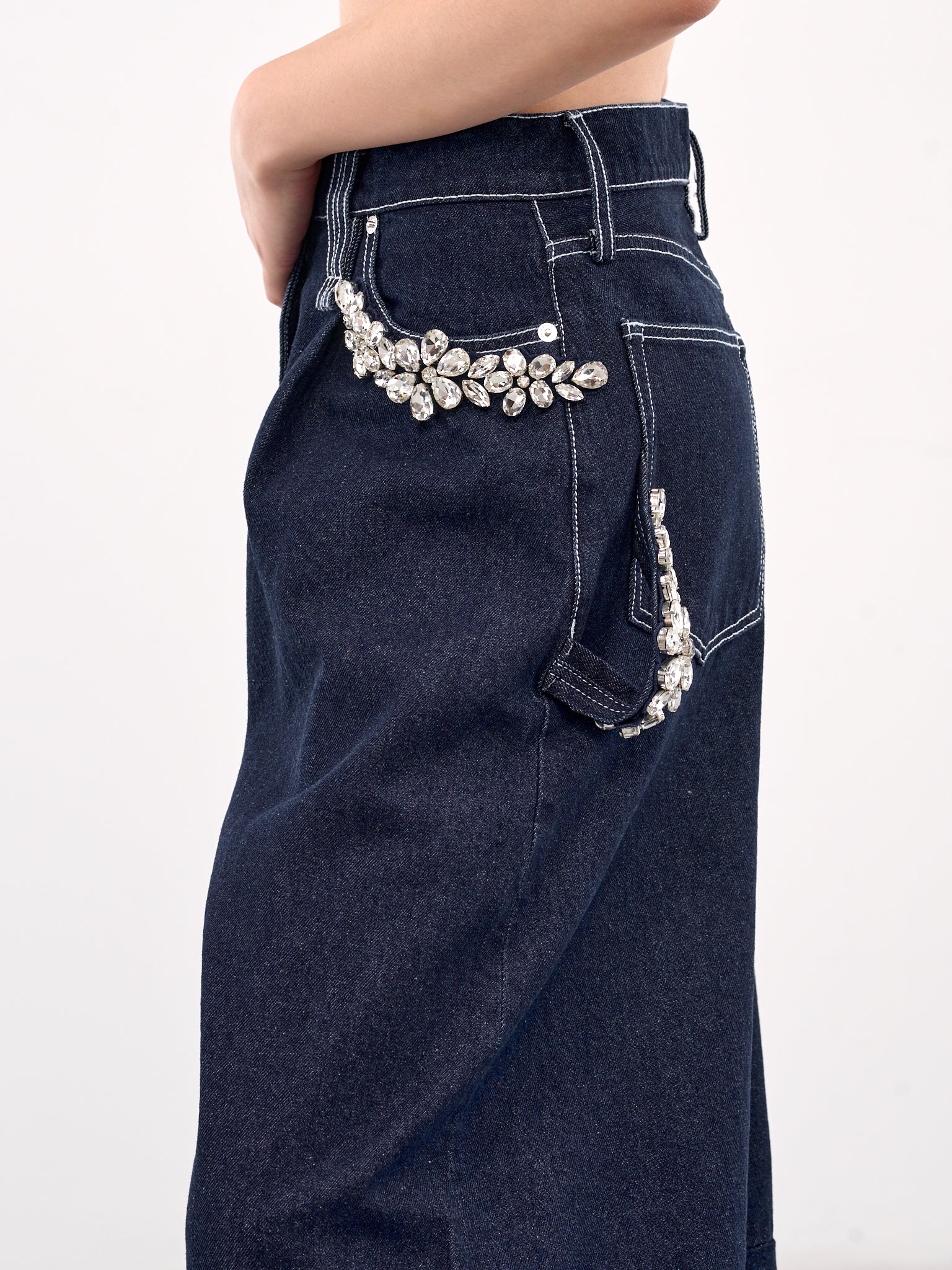 Embroidered Puddle Jeans (4133TB-1231-INDIGO-CLEAR)