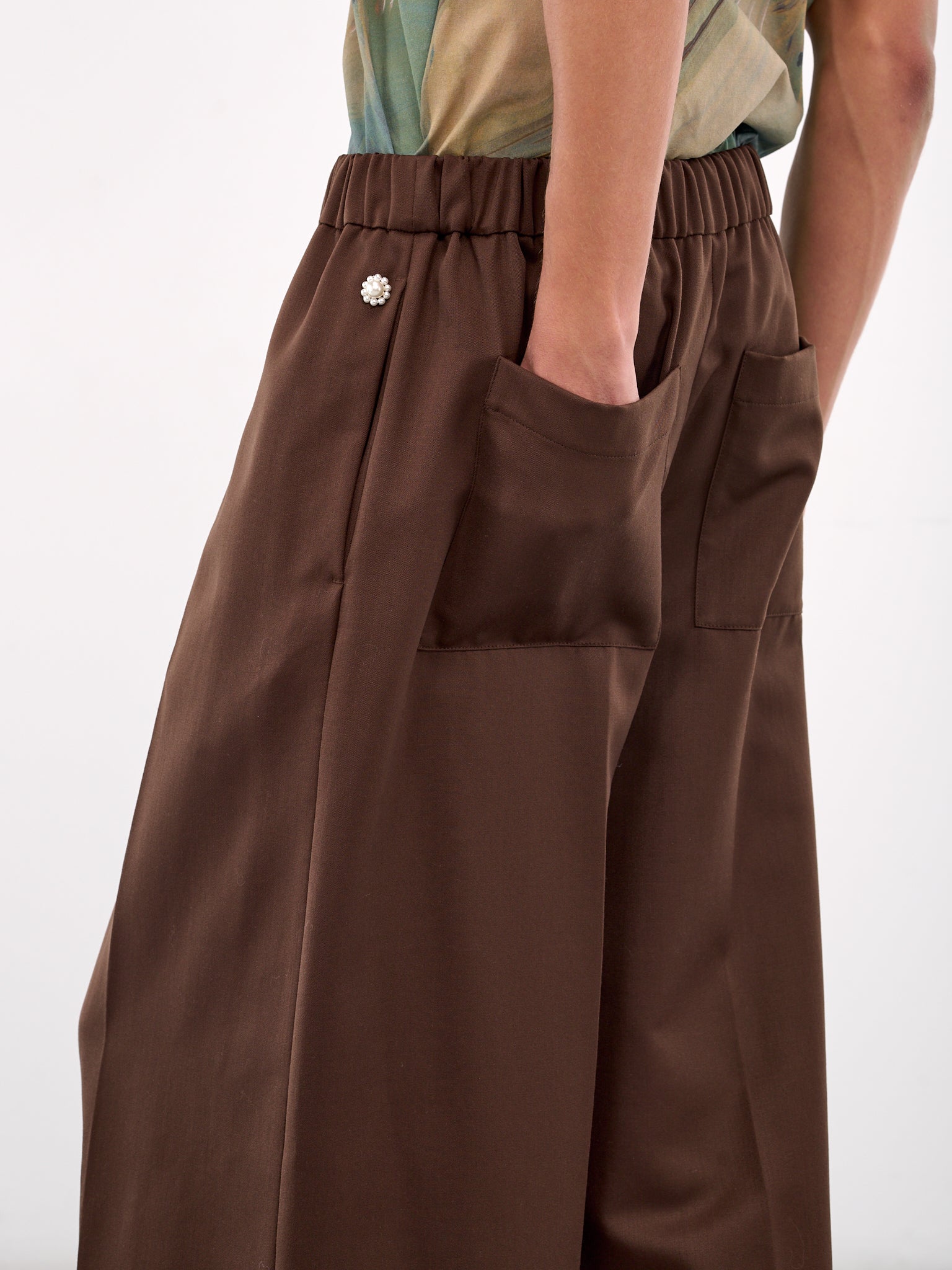 Wide Leg Drawstring Trousers (4143D-1217-CHOCOLATE)