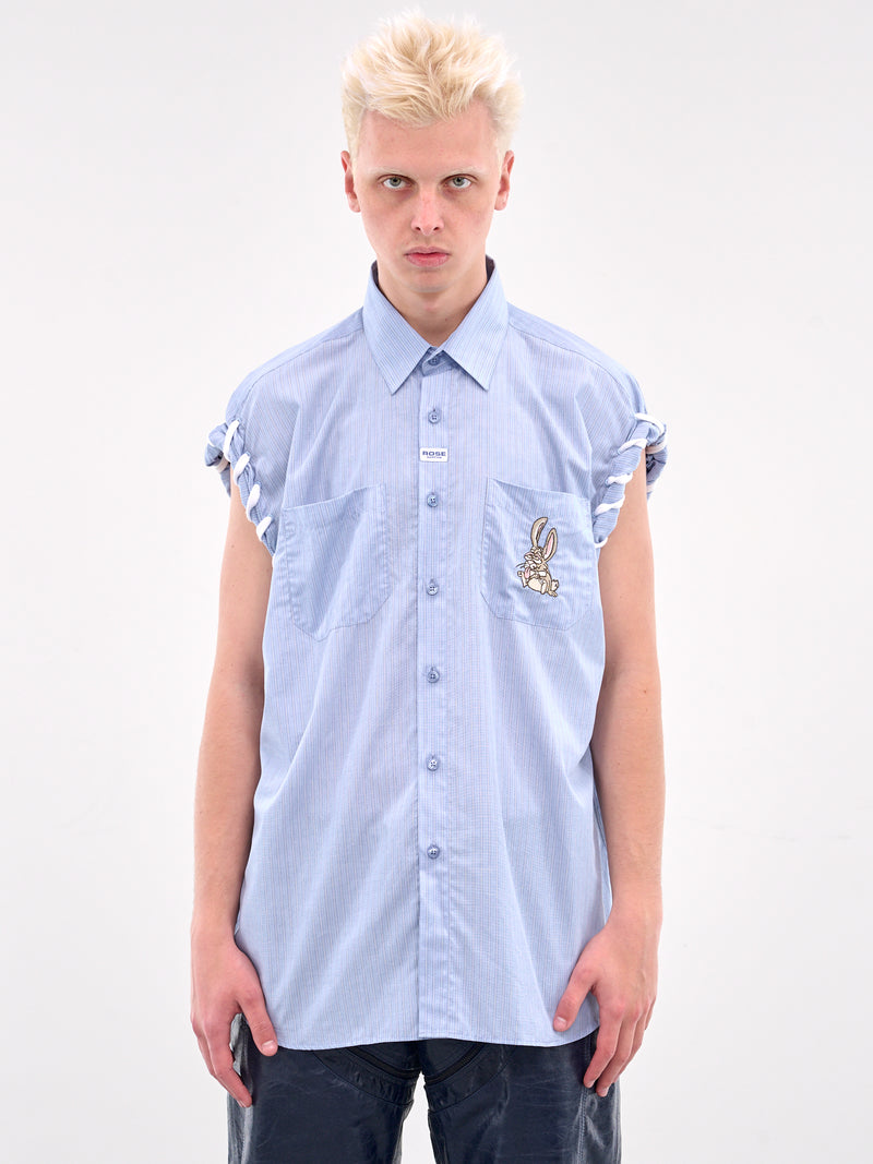 Laced Sleeve Overshirt (465WS15509-BLUEWHITE)