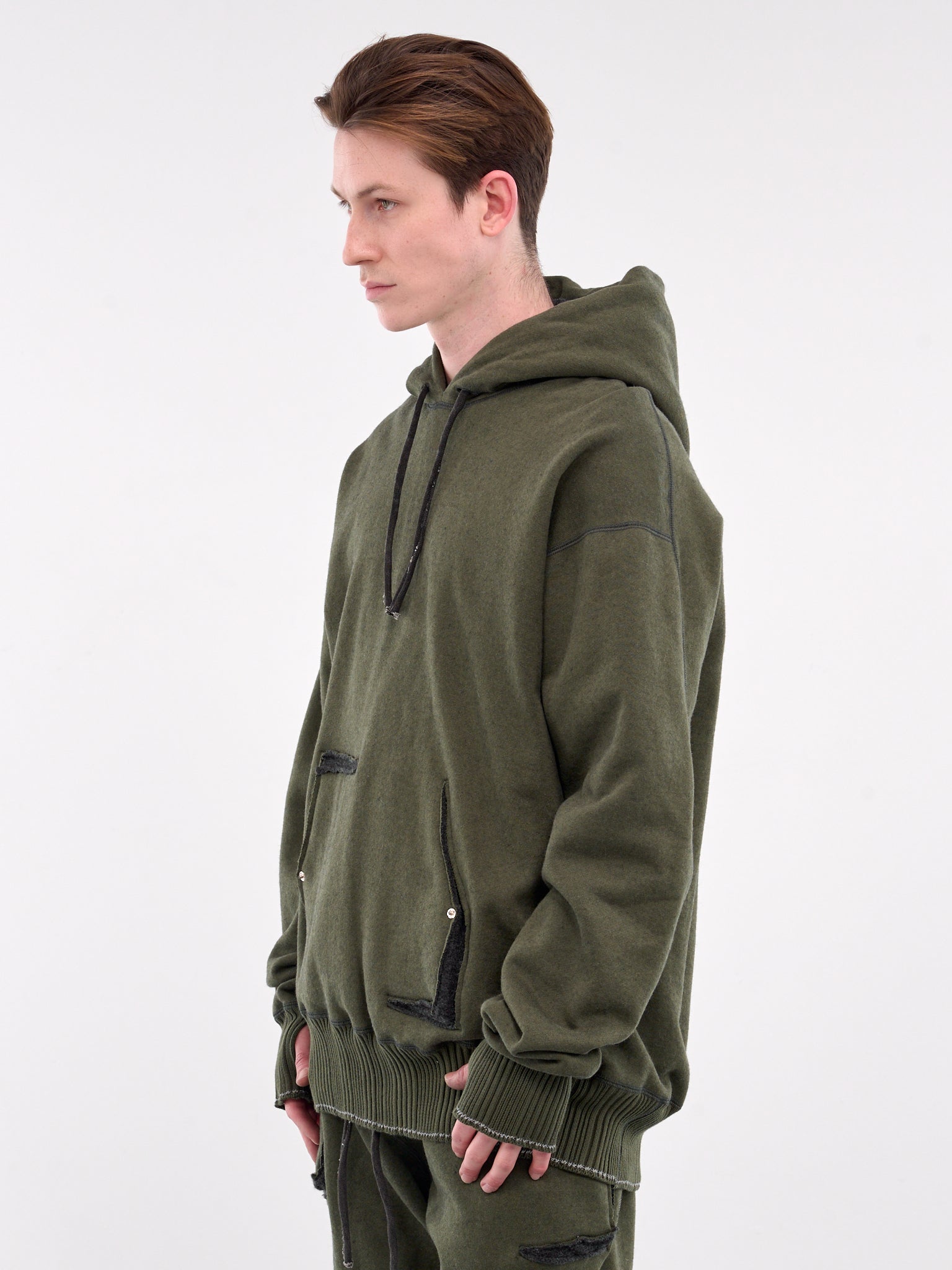 Displacement Hoodie (4871-GREEN-DARK-GREY)