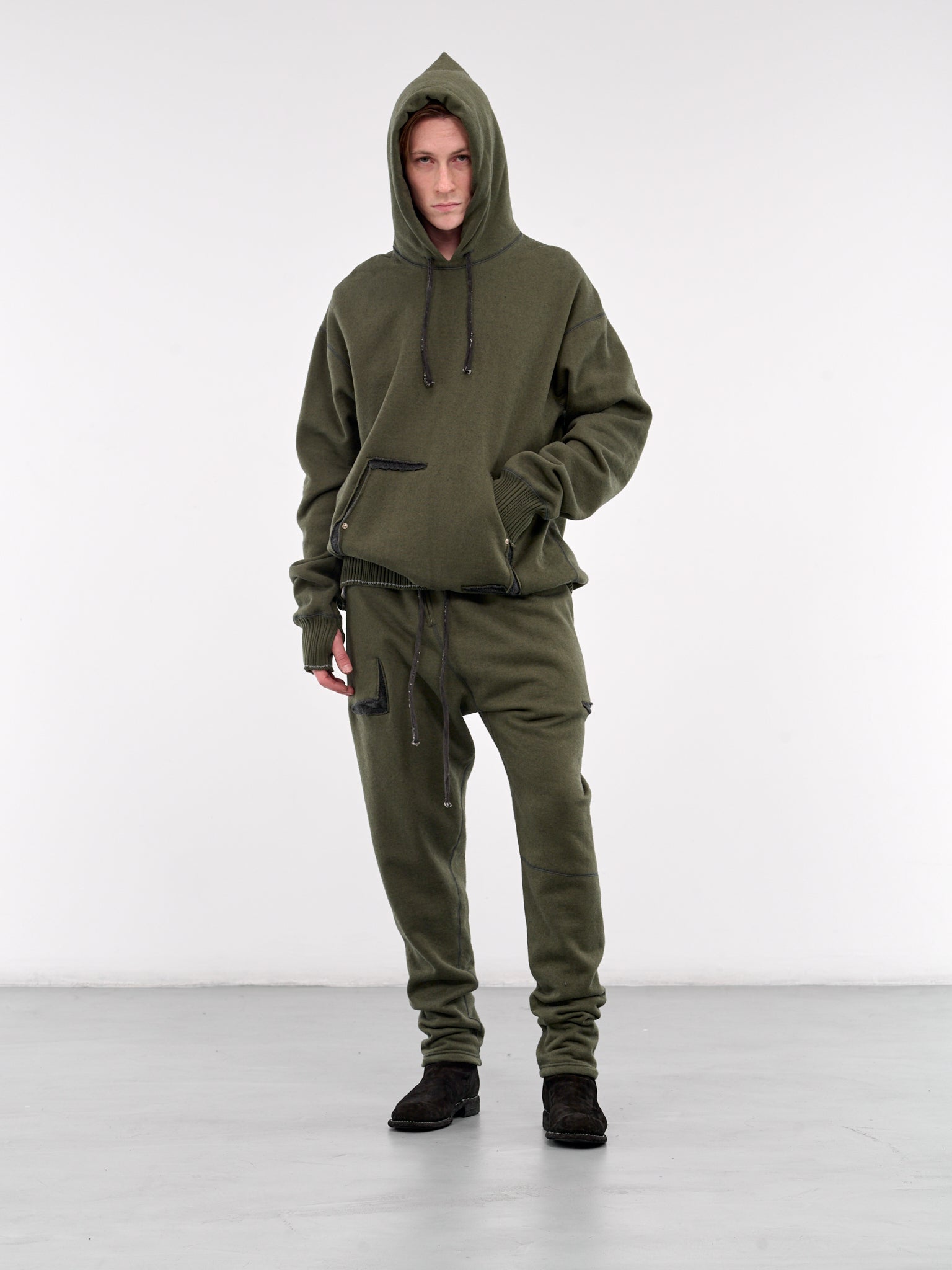 Displacement Hoodie (4871-GREEN-DARK-GREY)