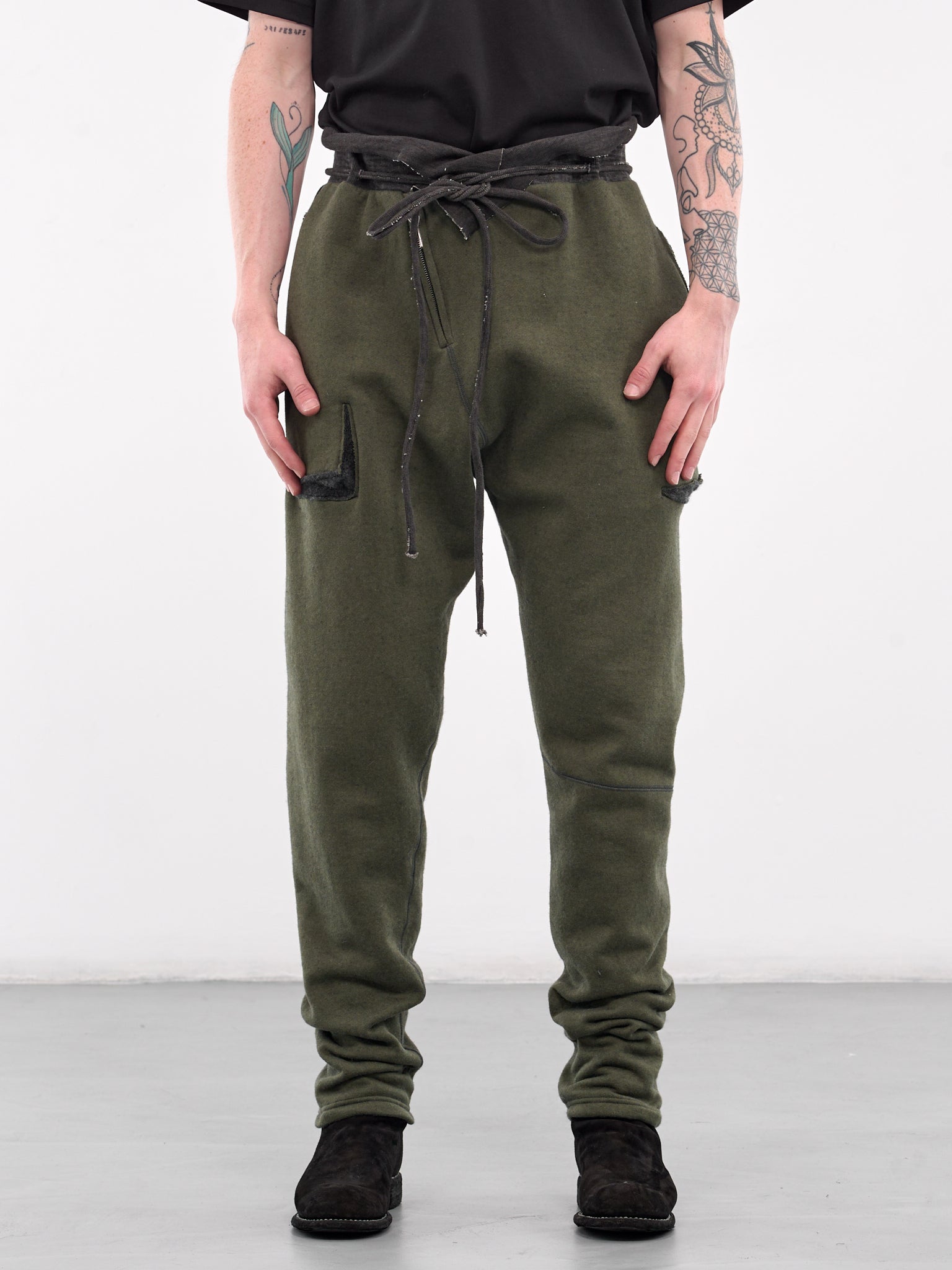 Cashmere Sweatpants (4906-GREEN-DARK-GREY)