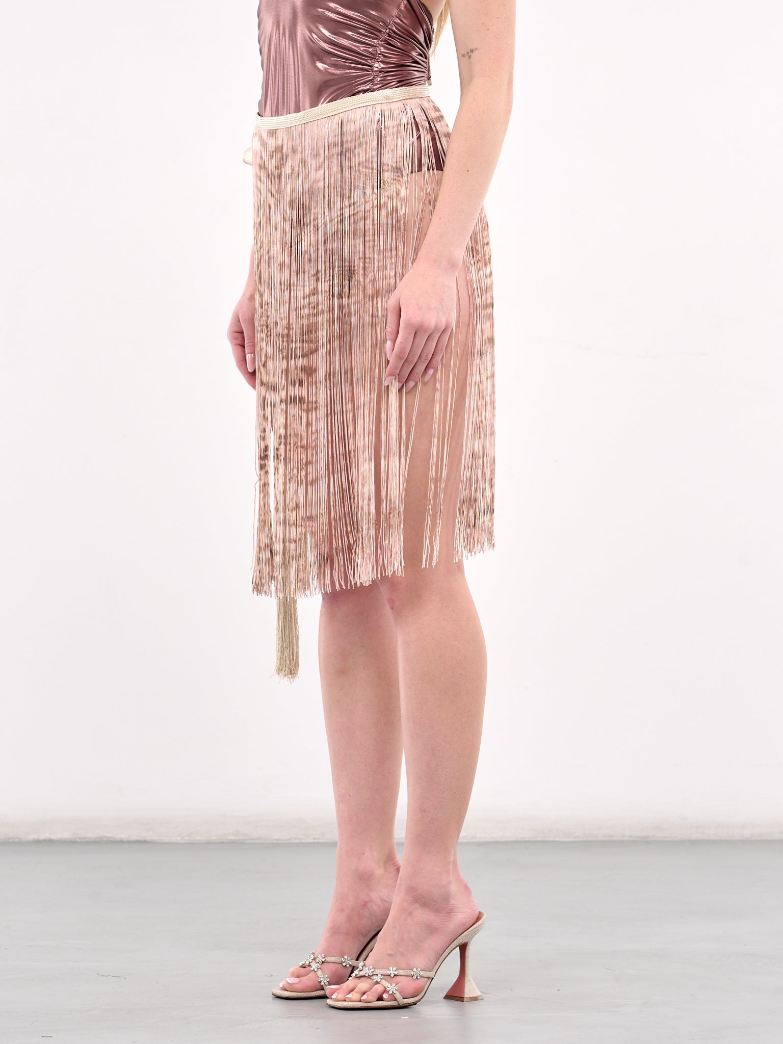 Fringe Wrap Skirt (4G057A-R1465-CHALK-BEAR)