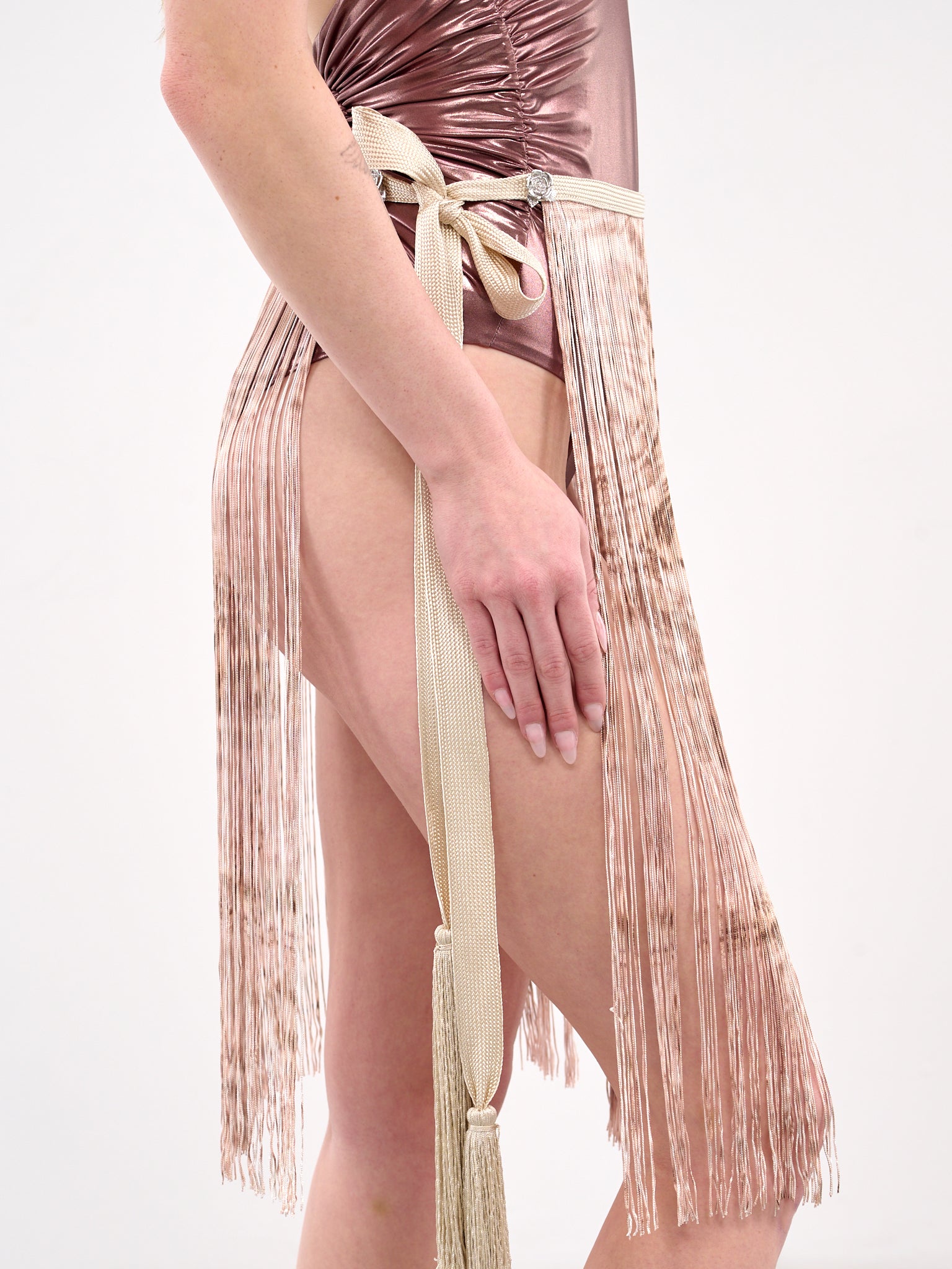 Fringe Wrap Skirt (4G057A-R1465-CHALK-BEAR)