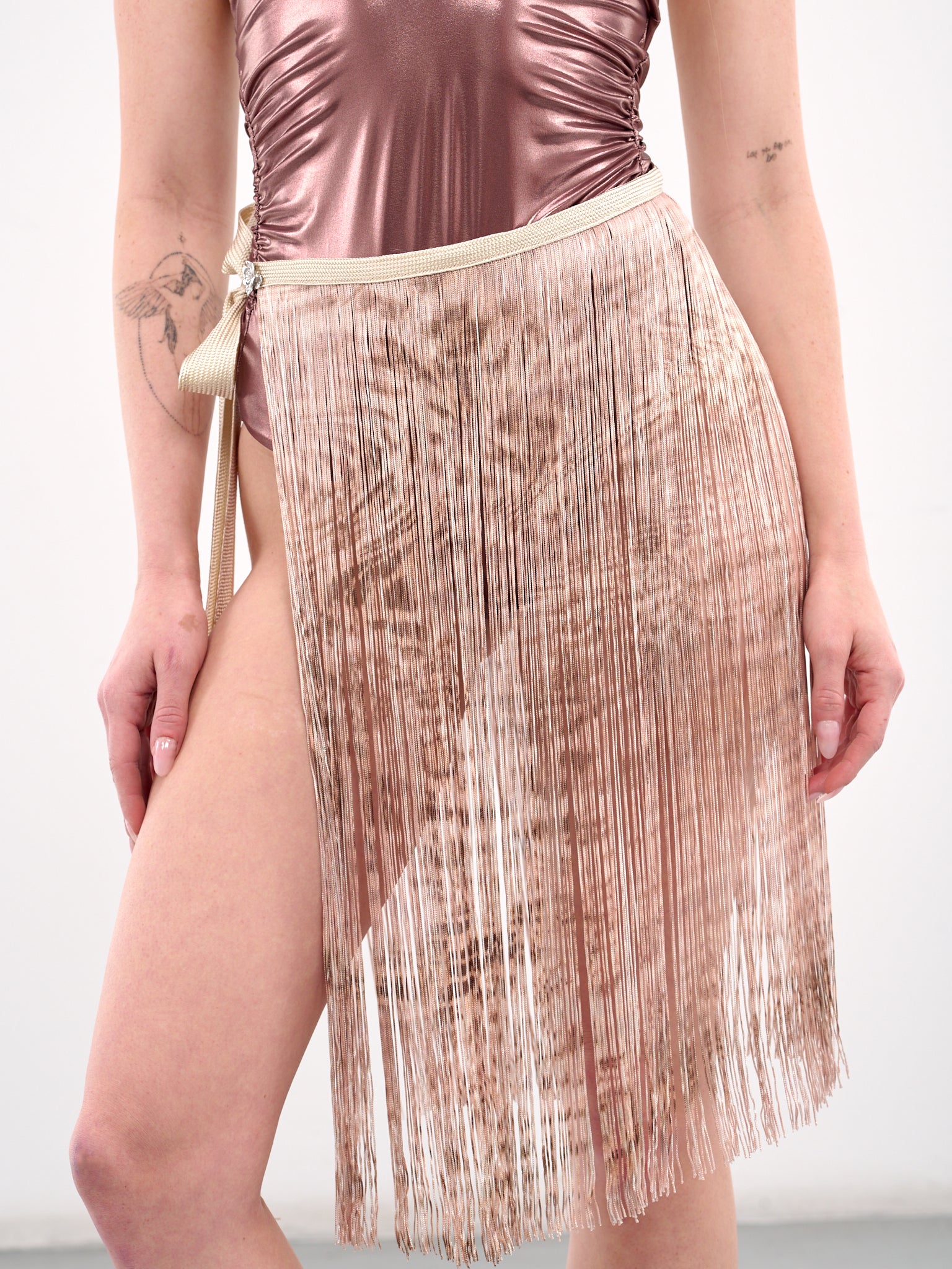 Fringe Wrap Skirt (4G057A-R1465-CHALK-BEAR)