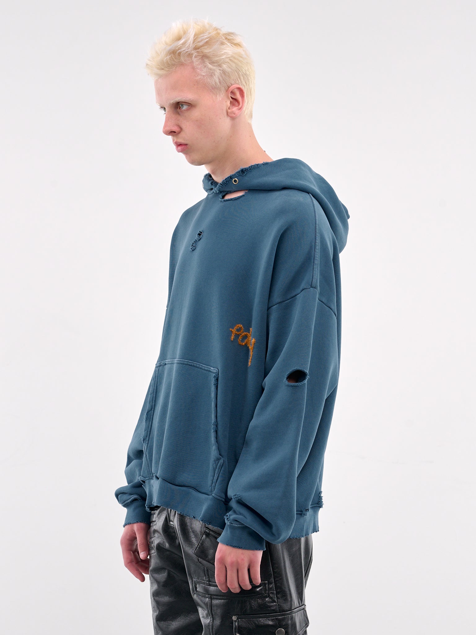 Distressed Logo Hoodie (4U011Q1008NVY-NAVY)