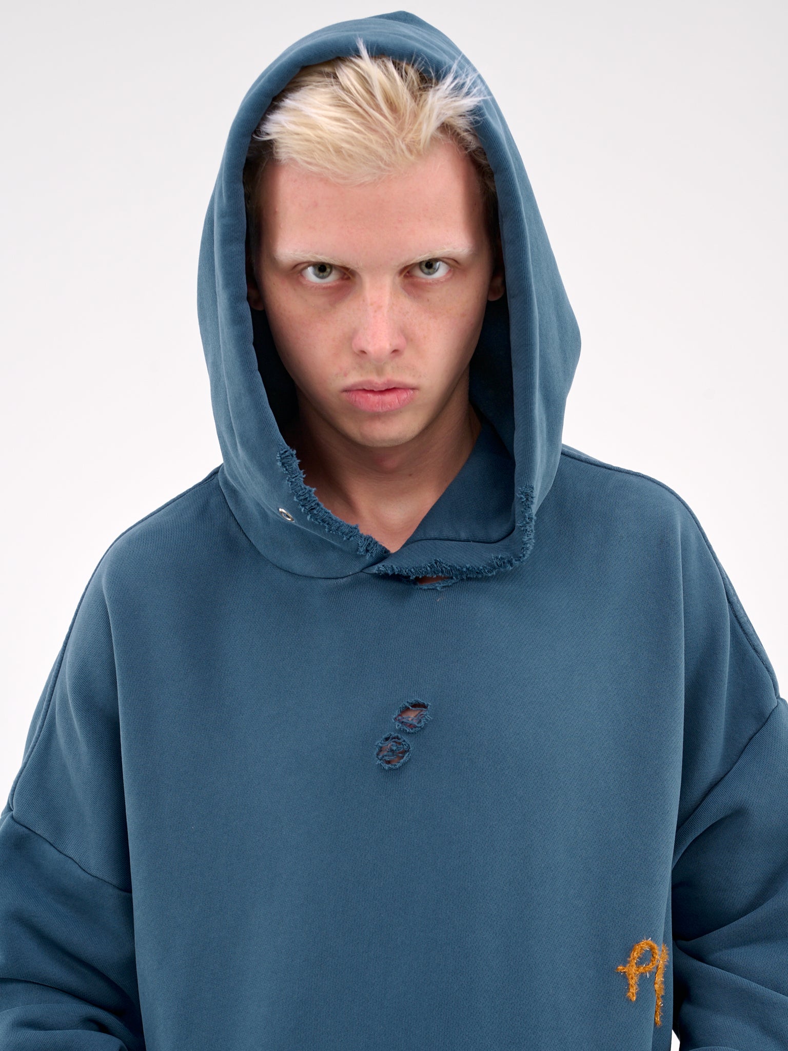 Distressed Logo Hoodie (4U011Q1008NVY-NAVY)