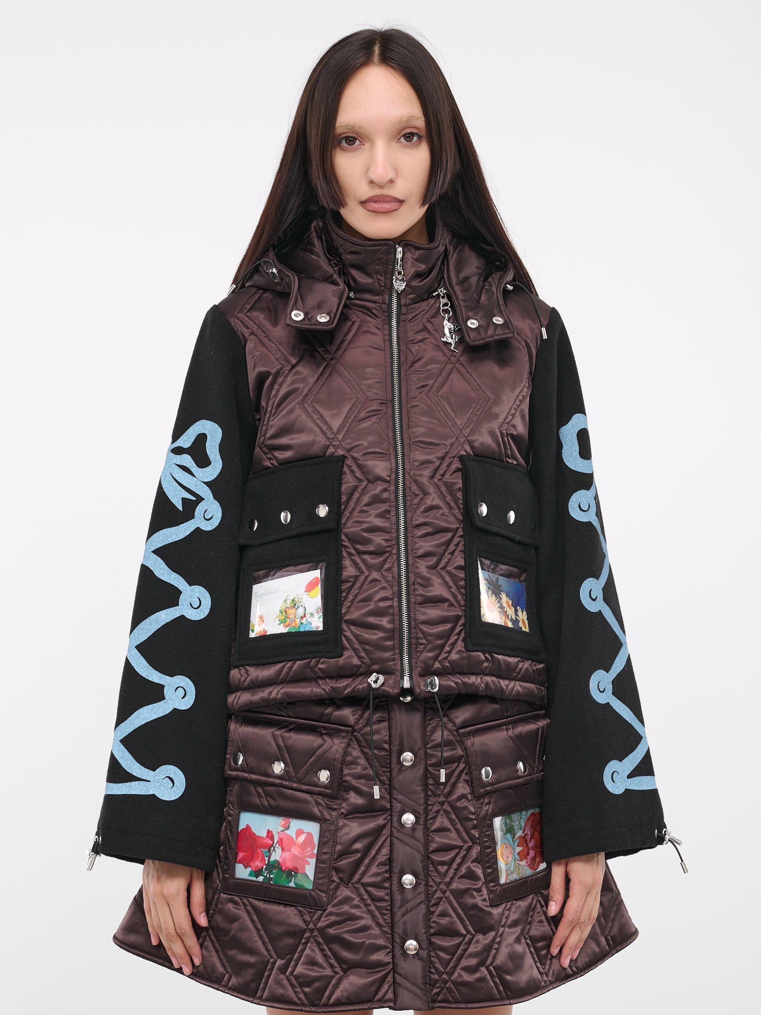Down Jacket In Satin Nylon With Louis Vuitton Patch - Women