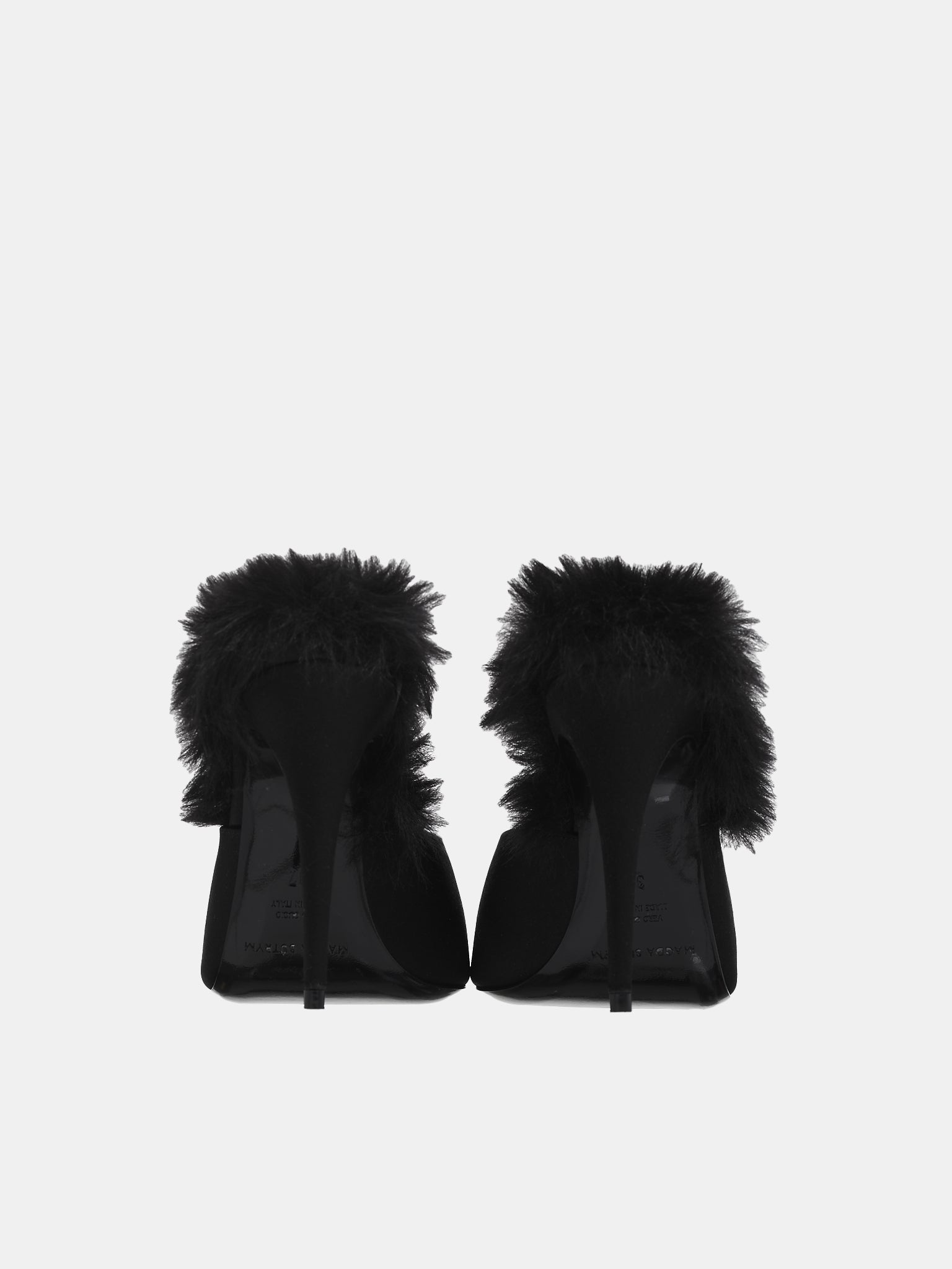 Faux-Fur Mules (521923-BLACK)