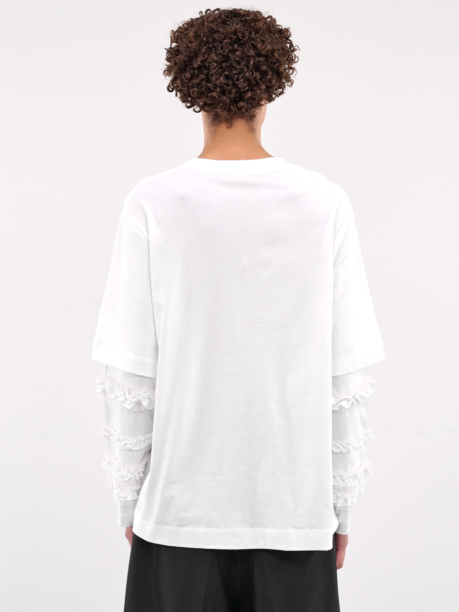 Layered Ruffle Frill Long Sleeve (5326-0553-WHITE)