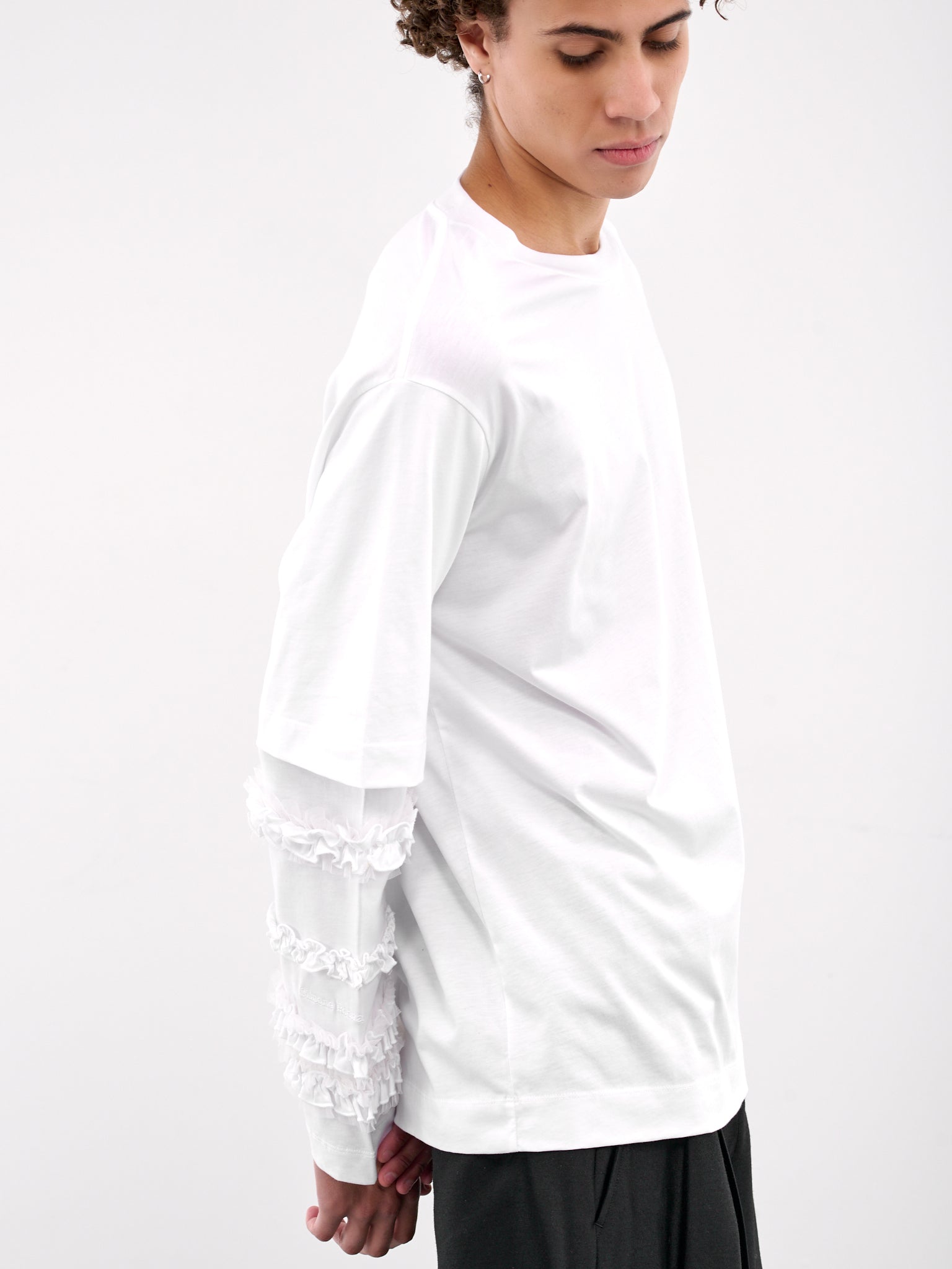 Layered Ruffle Frill Long Sleeve (5326-0553-WHITE)