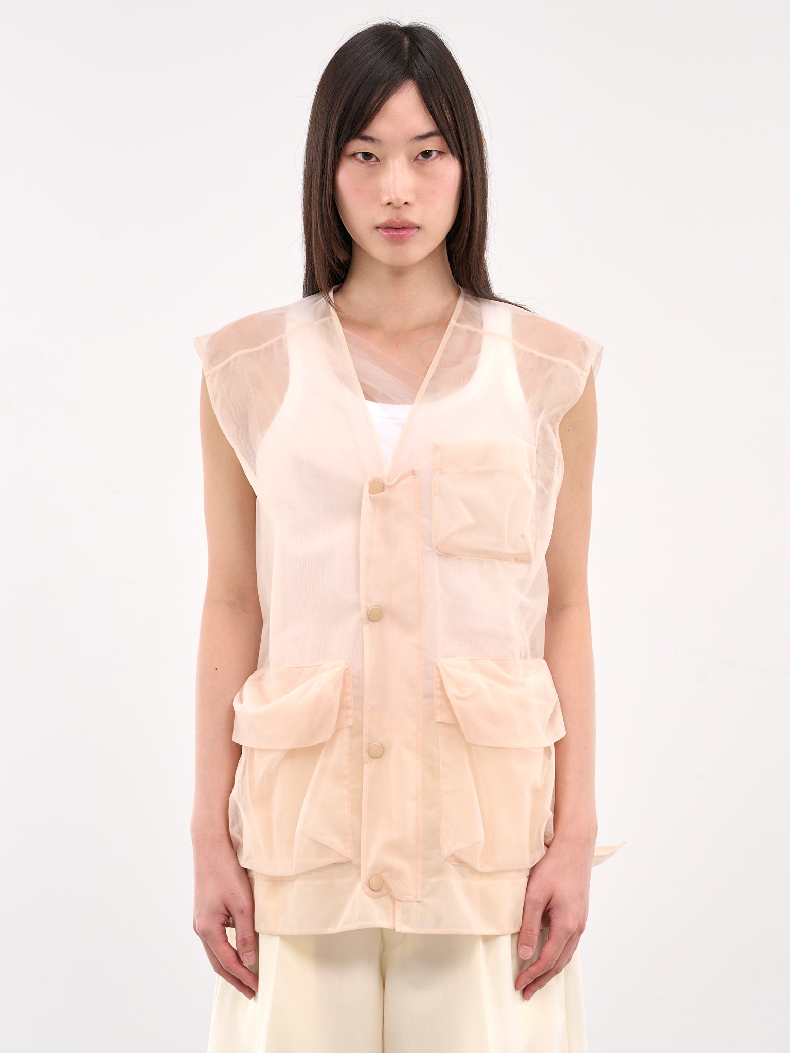 Sheer Utility Cargo Vest (5347D-0069-NUDE)