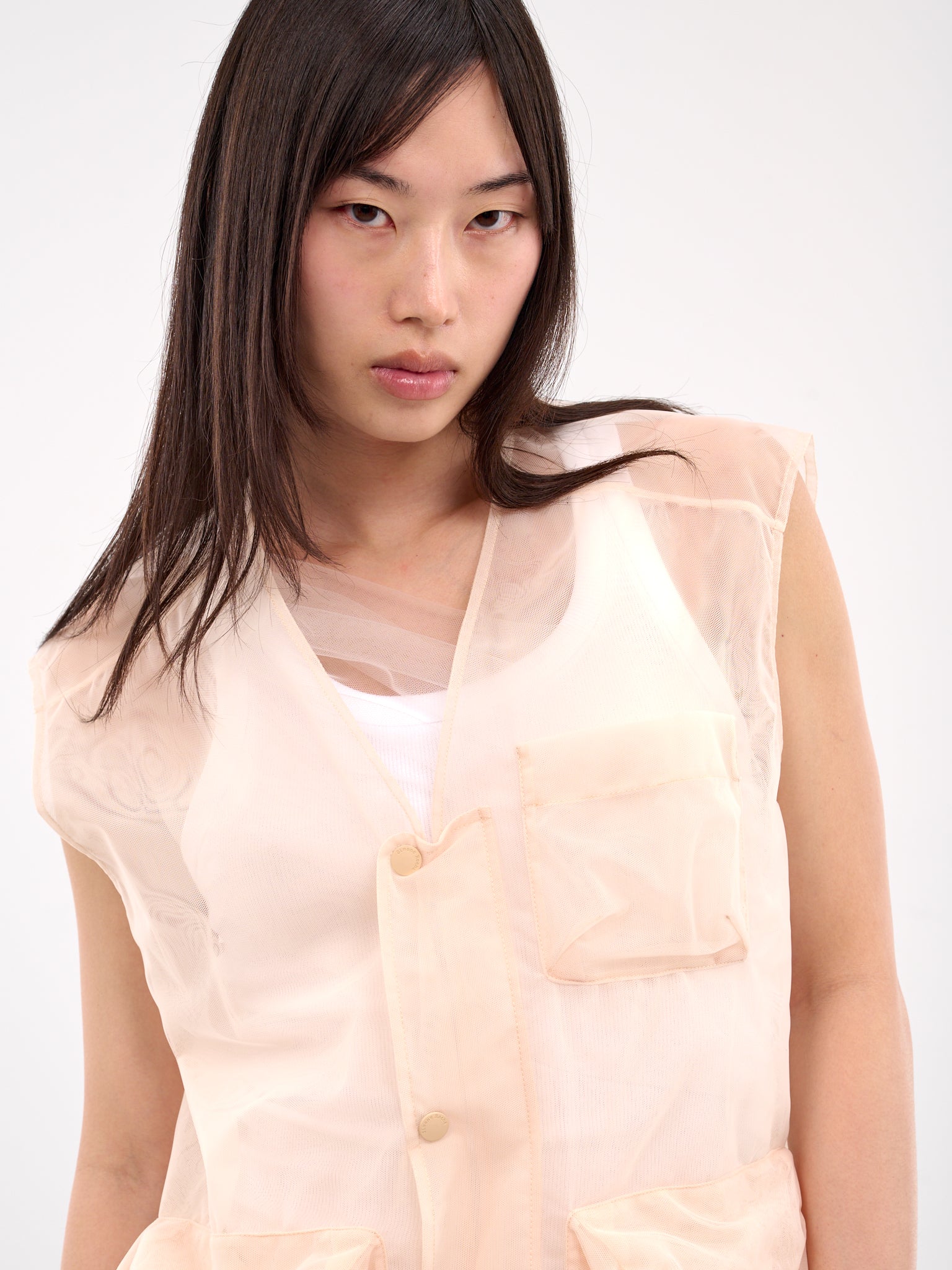 Sheer Utility Cargo Vest (5347D-0069-NUDE)