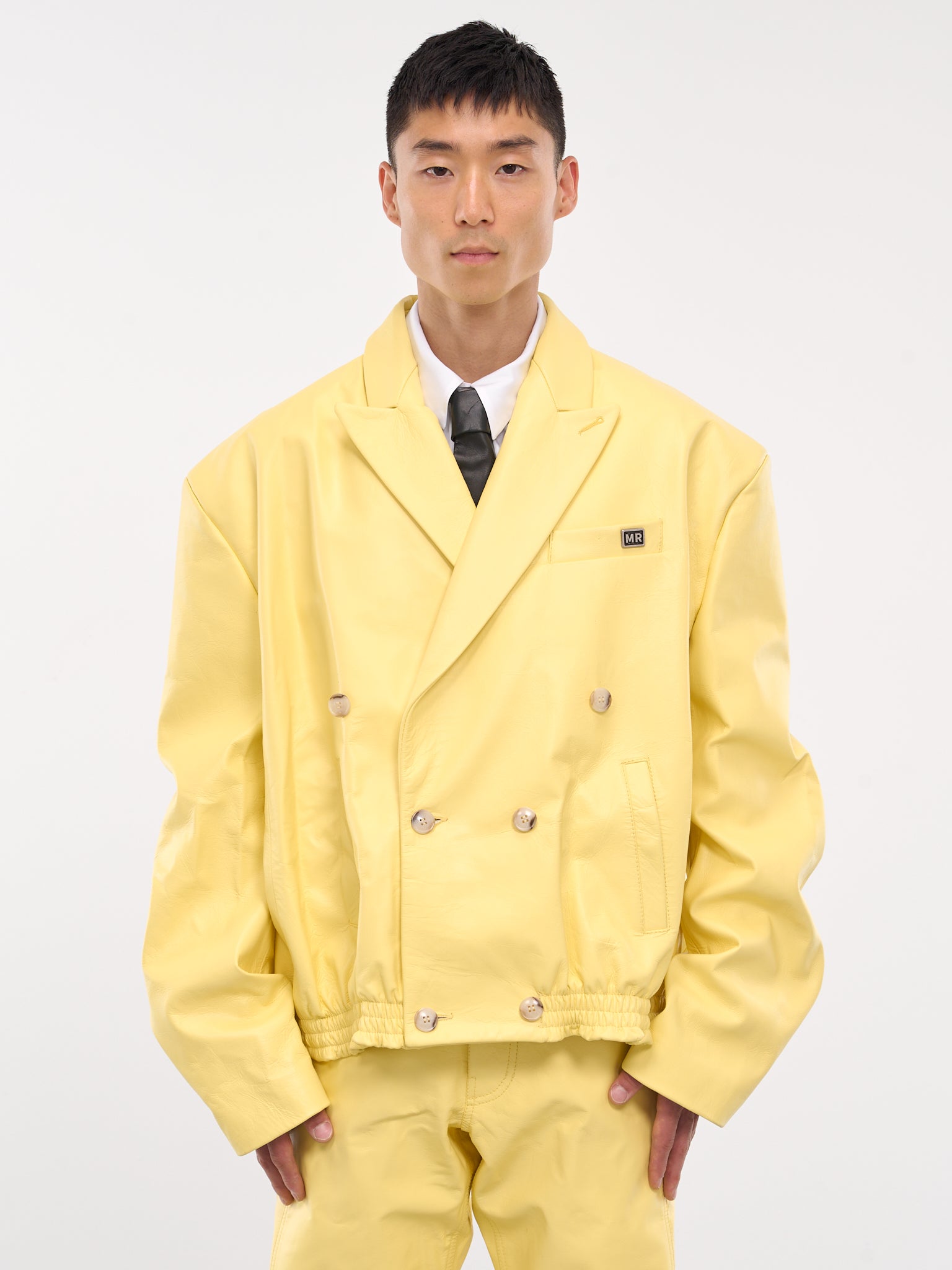 Elasticated Double-Breasted Jacket (537LP05301-YELLOW)