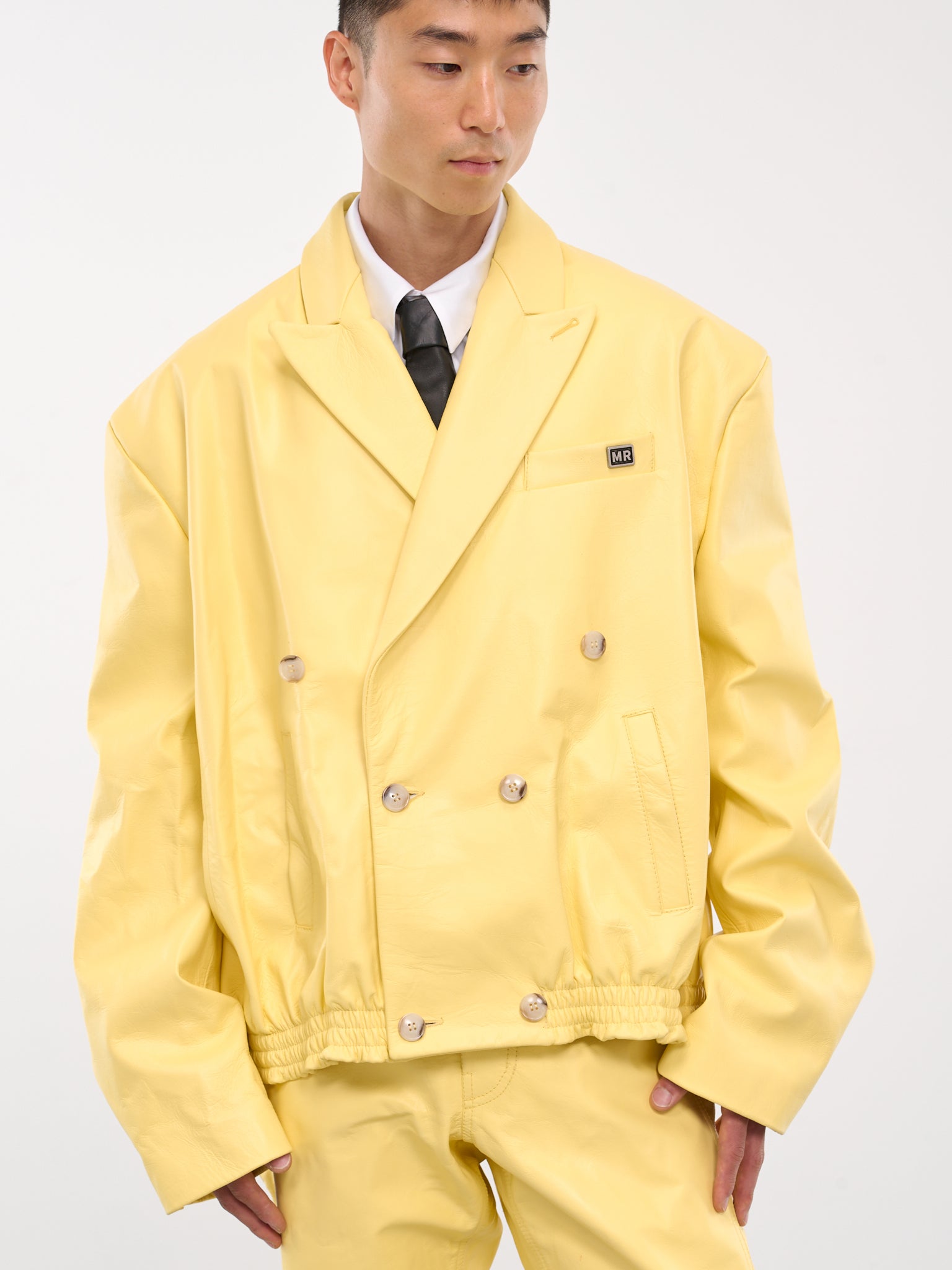 Elasticated Double-Breasted Jacket (537LP05301-YELLOW)