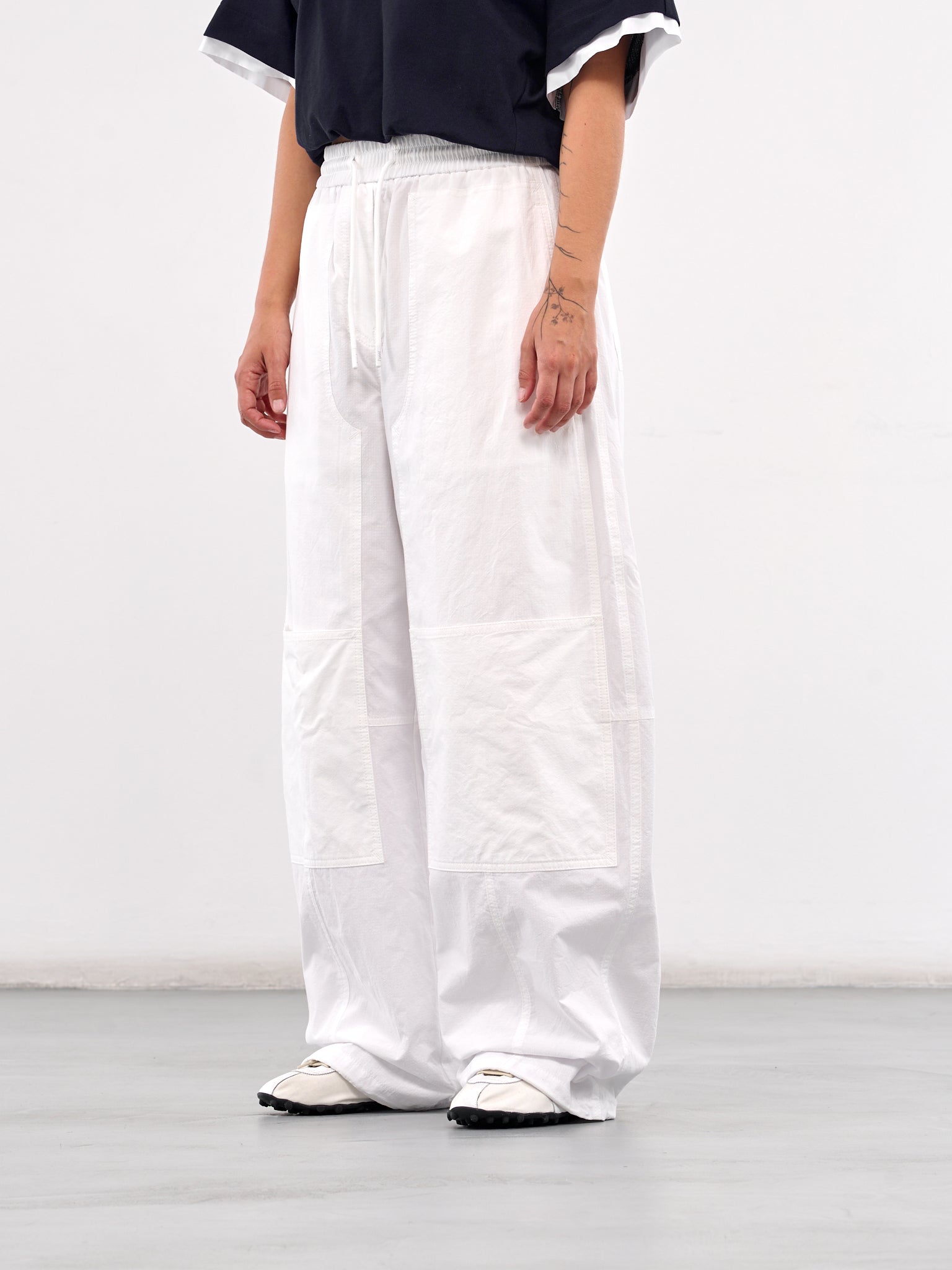 Wide Leg Paneled Trousers (5521W521-WHITE)